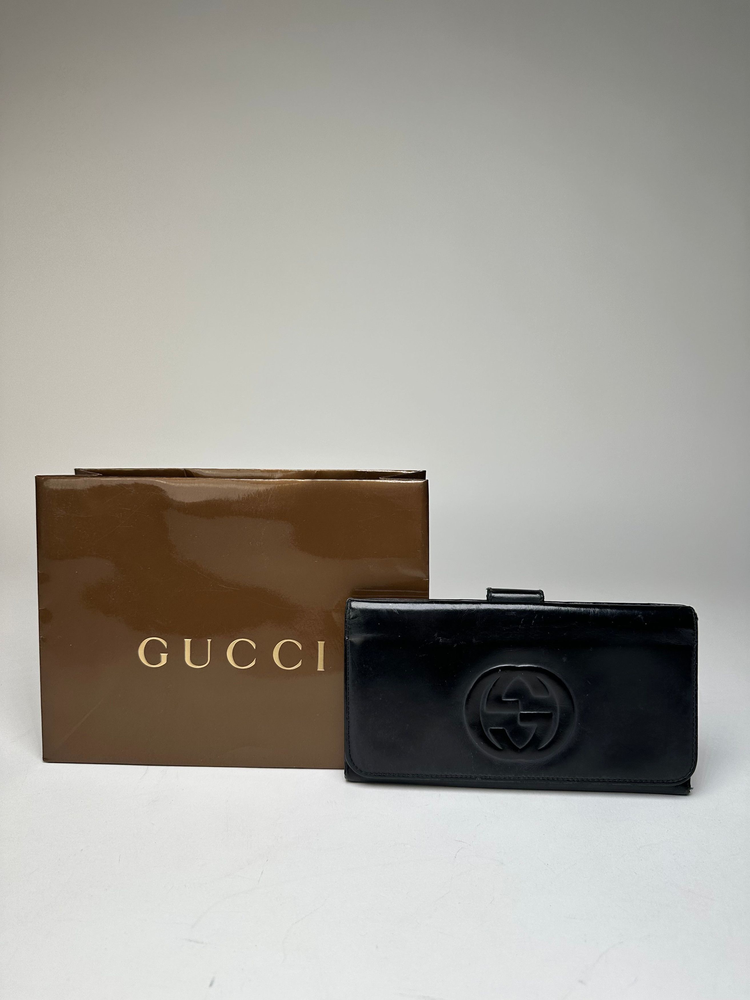Gucci Vintage GG Long Patent Leather Wallet Black Size ONE SIZE - 1 Thumbnail