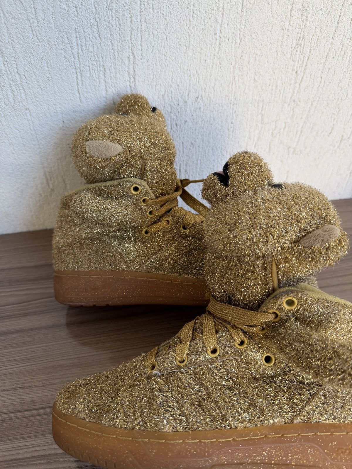 Adidas × Jeremy Scott Teddy bear glitter sneakers Size US 6 / IT 36 - 15 Thumbnail