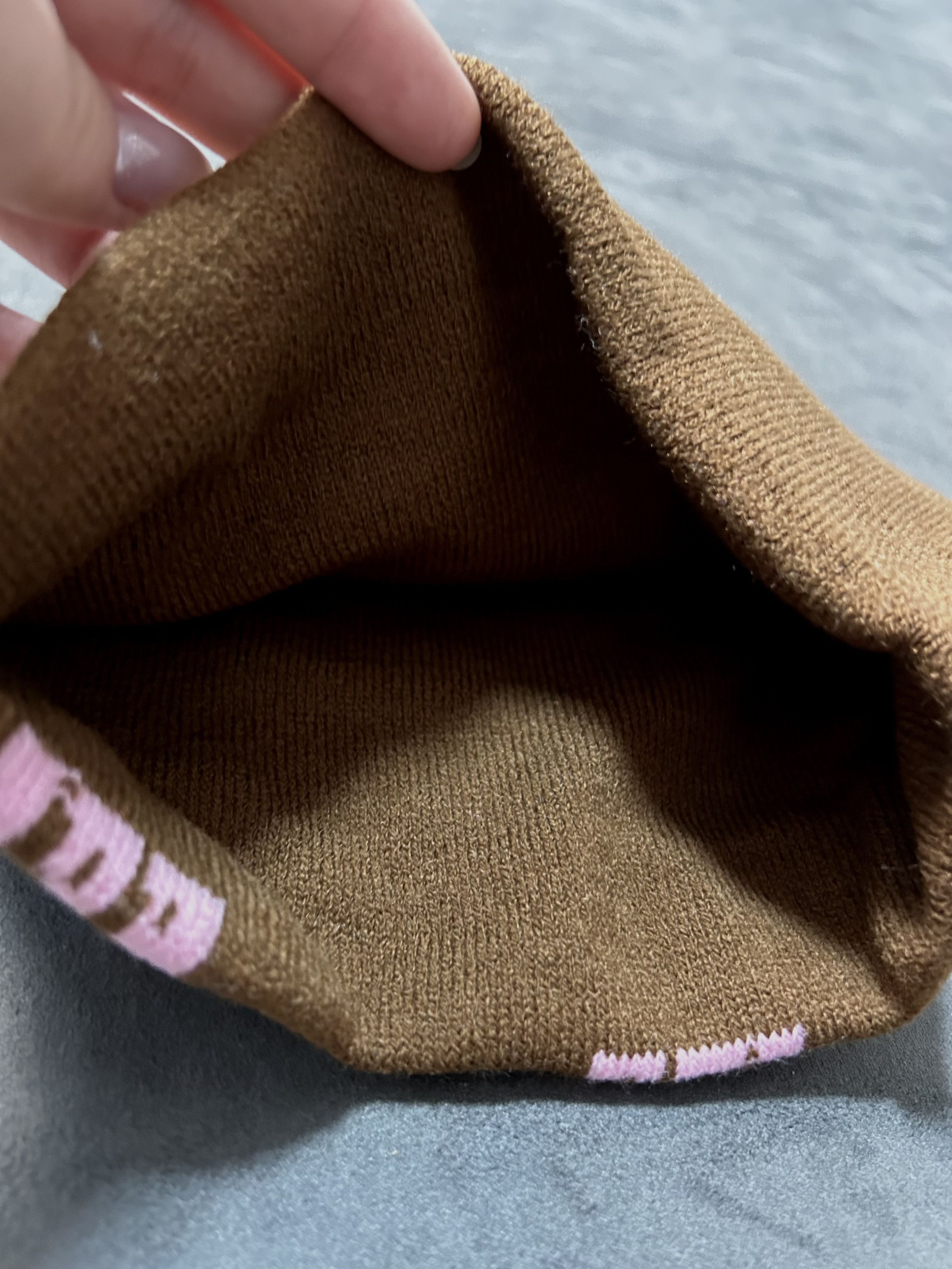 Japanese Brand Rare Double Crosses Graphic No Cuff Knit Beanie Brown Hat OS Size ONE SIZE - 3 Thumbnail