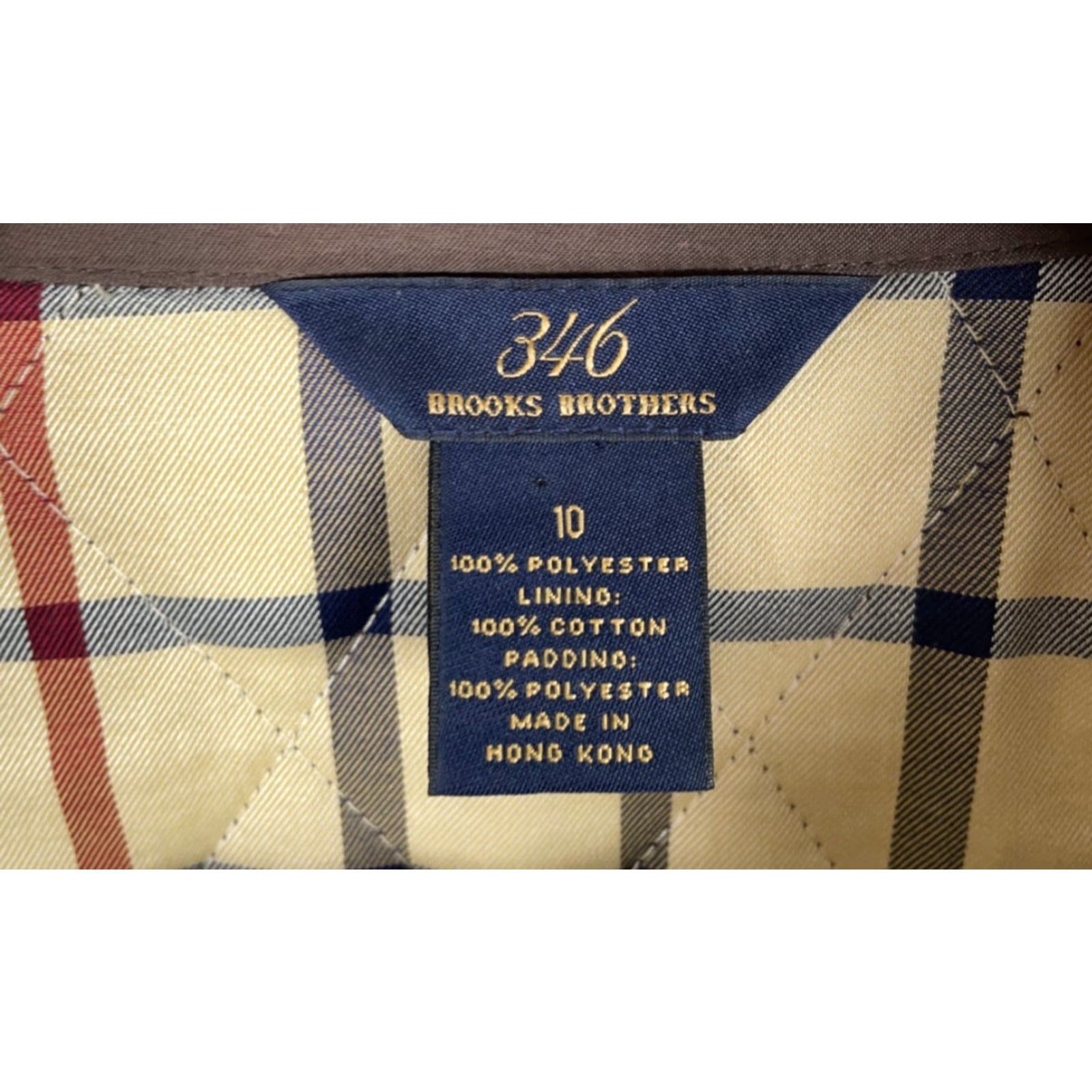 Brooks Brothers Brooks Brothers Women's Jacket 10 Brown Cream Check Quilted Lining Snap Button Polyester Size L / US 10 / IT 46 - 3 Thumbnail