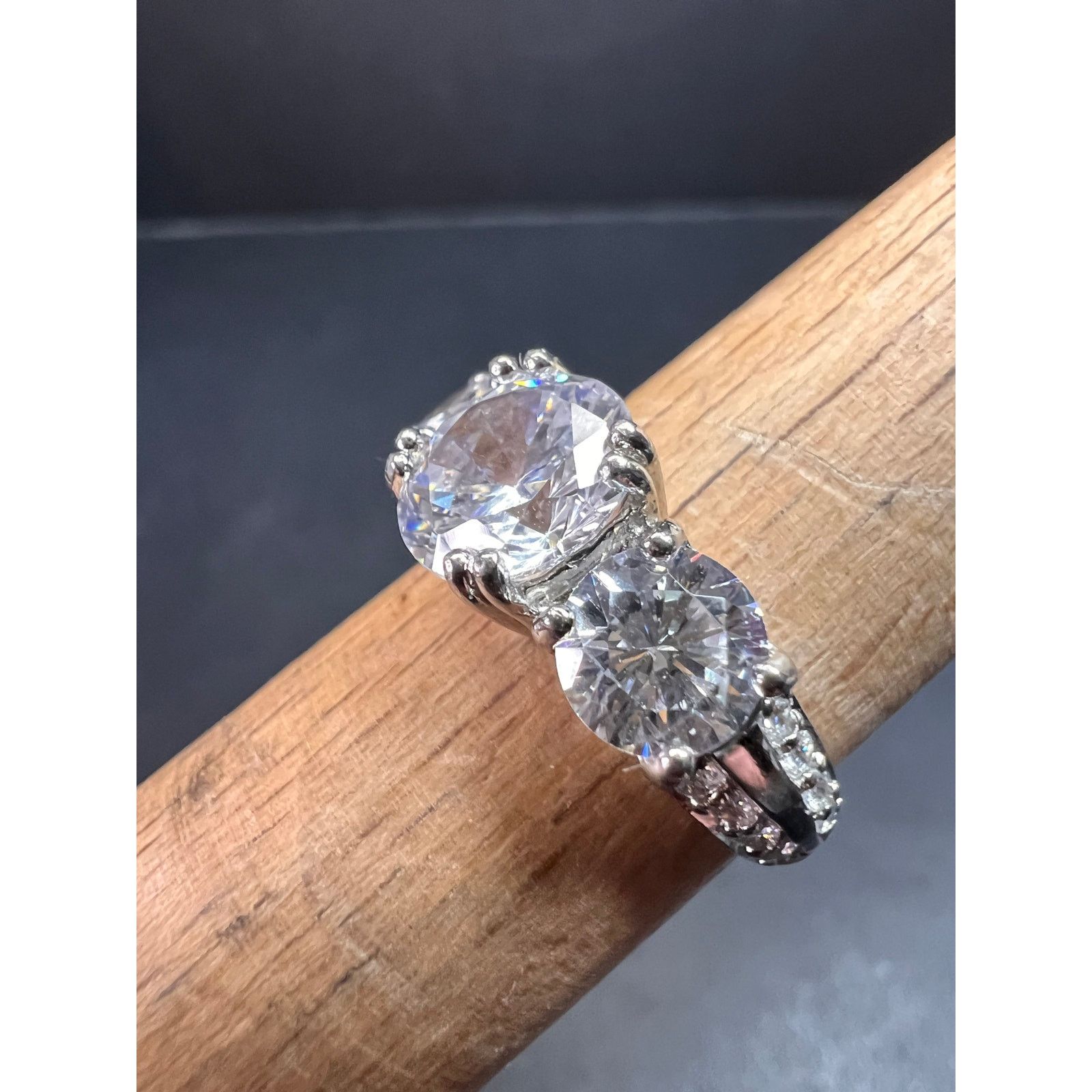 Other Vintage 3 stone CZ sterling silver ring size 7 Size ONE SIZE - 11 Thumbnail