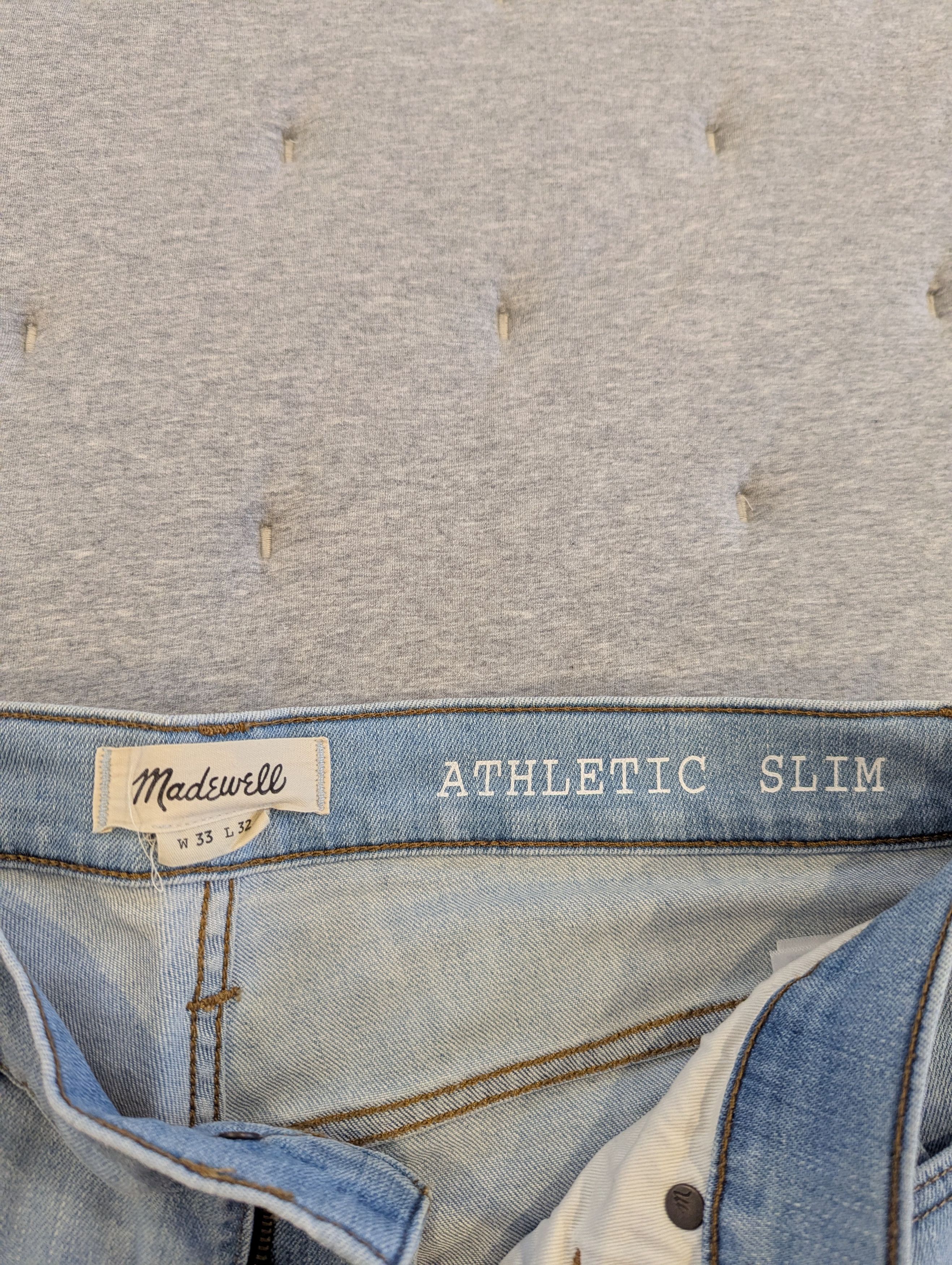 Madewell Athletic Slim Stretch Denim 33x32 Size US 33 - 3 Thumbnail