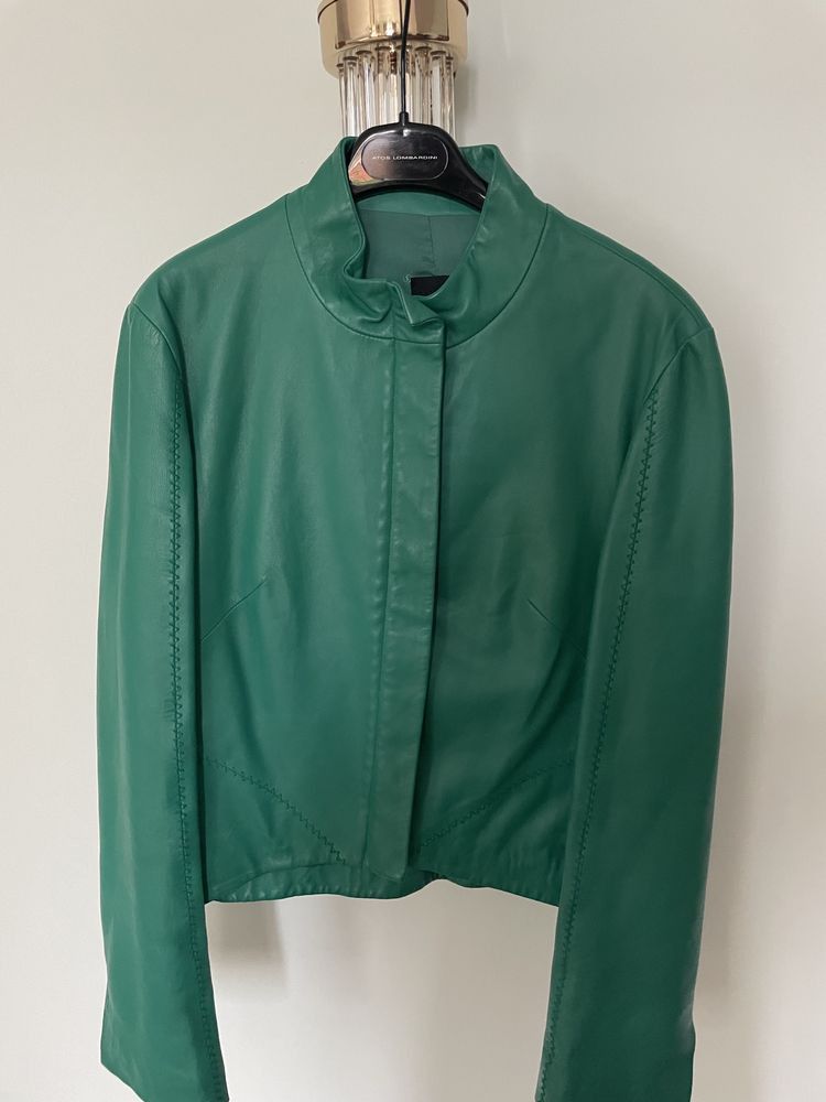 Versus Versace Versace Versus Emerald Leather Jacket Size S / US 4 / IT 40 - 1 Thumbnail