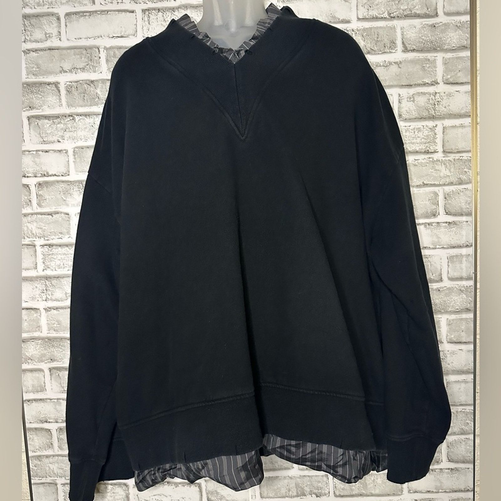 Maison Margiela MMM Layer Destroyed Sweatshirt IT 50 LG Cotton Viscose Size US L / EU 52-54 / 3 - 9 Thumbnail