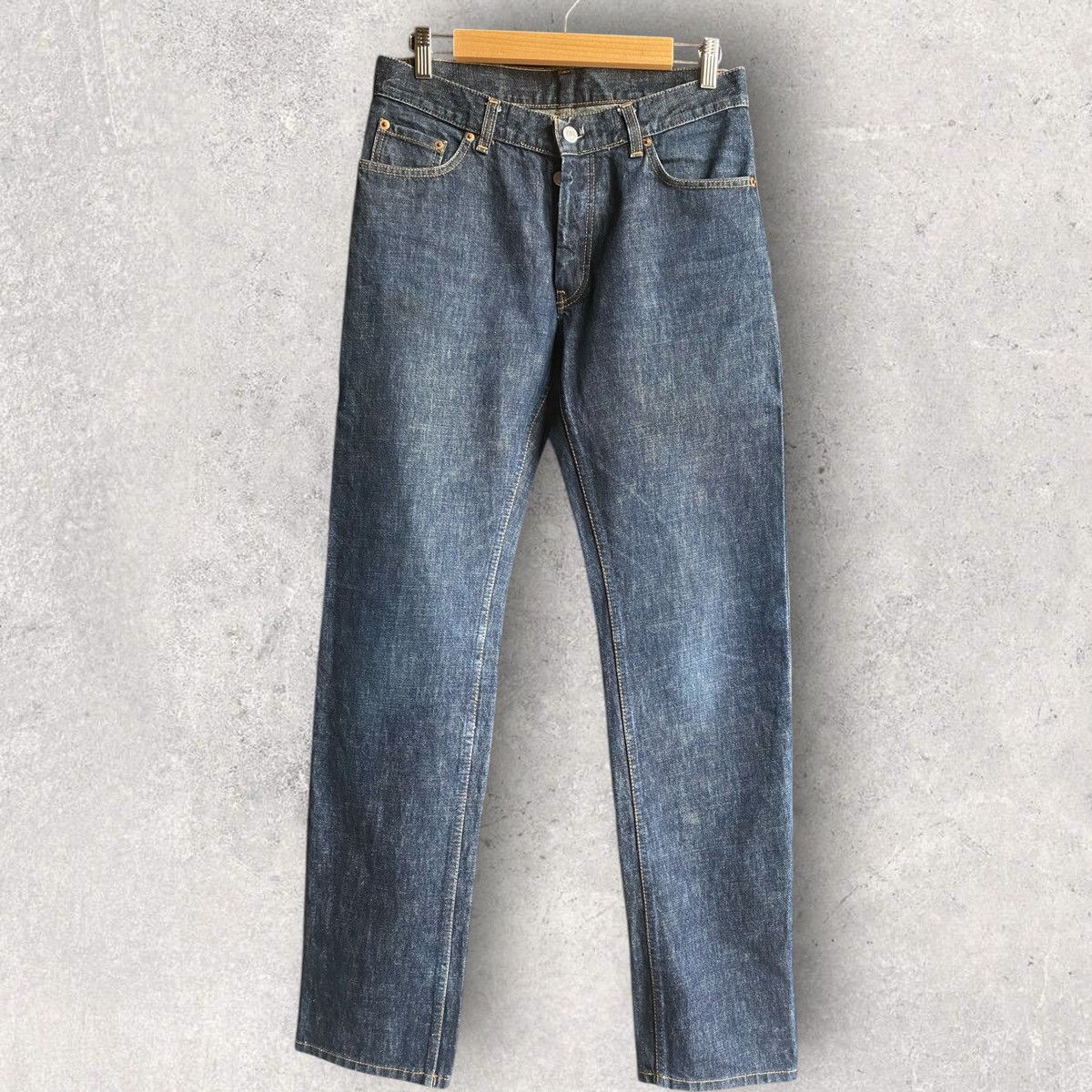 Helmut Lang Archive 1998 Raw Denim Un hem Size US 30 / EU 46 - 2 Thumbnail