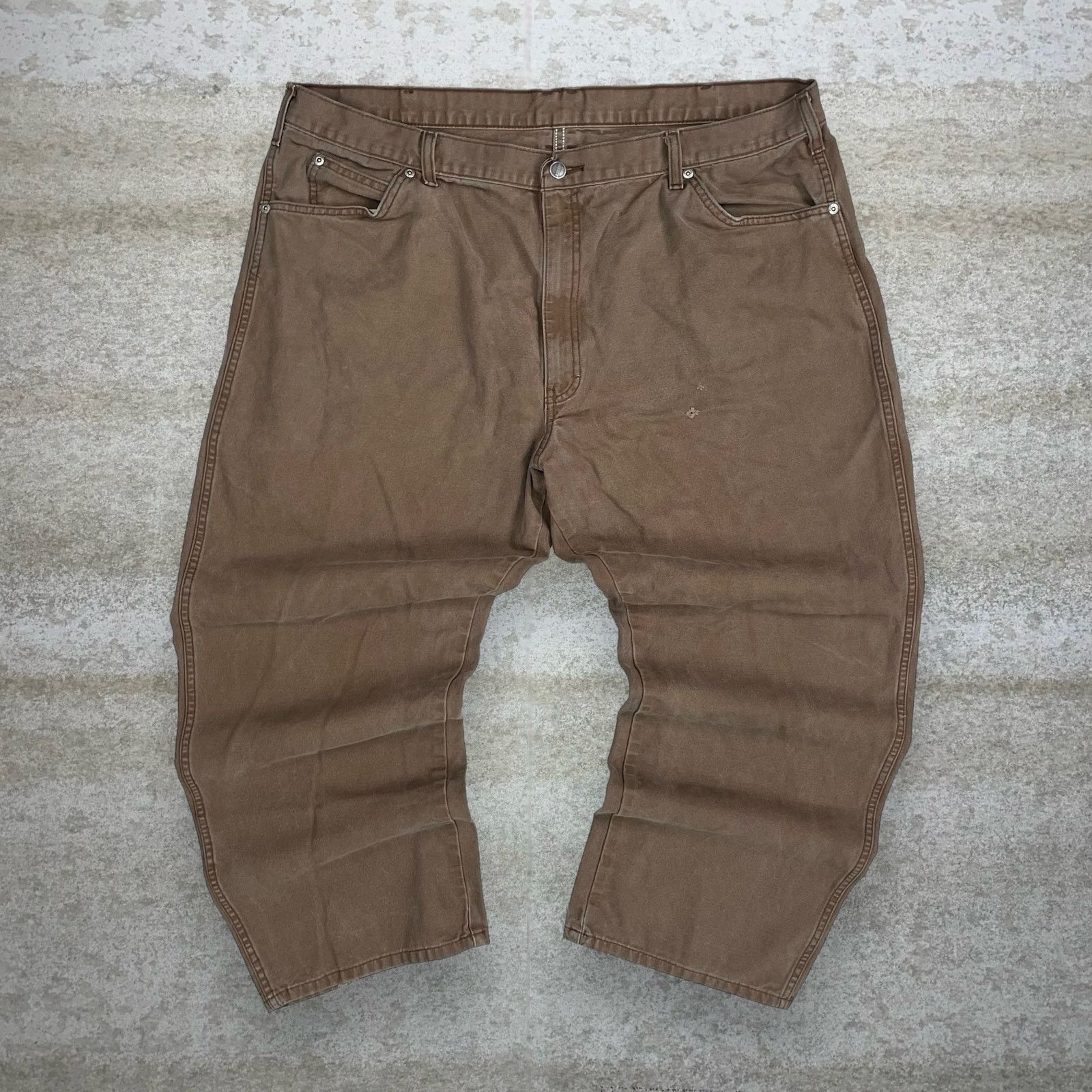 Dickies Vintage 90s Dickies Carpenter Pants 42x30 Baggy Brown Canvas Size US 42 / EU 58 - 2 Thumbnail