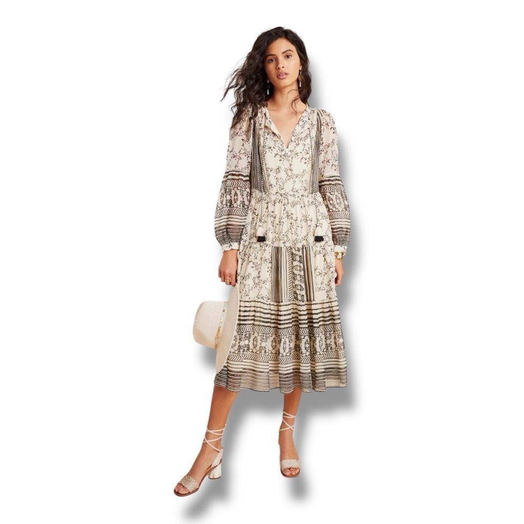 Anthropologie Anthropologie Talulah Tiered Boho Midi Dress Size Small Size S / US 4 / IT 40 - 1 Thumbnail