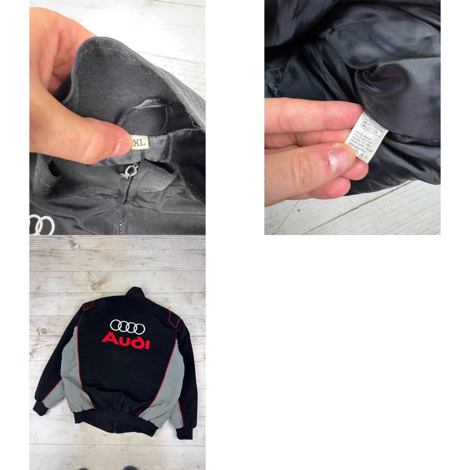 Logo 7 VINTAGE Audi Sport Bomber Racing Jacket Men XL Black Size US XL / EU 56 / 4 - 8 Thumbnail