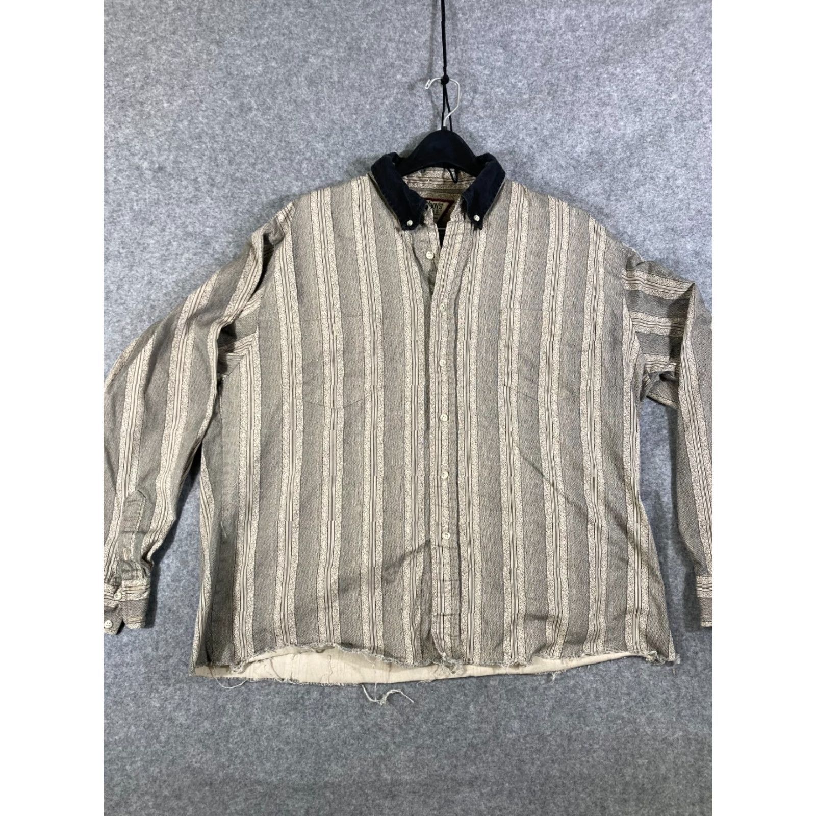 Vintage VINTAGE Cowboy Turtle Western Shirt Men XL Beige Black Striped Button-Up Long Sleeve Size US XL / EU 56 / 4 - 2 Thumbnail