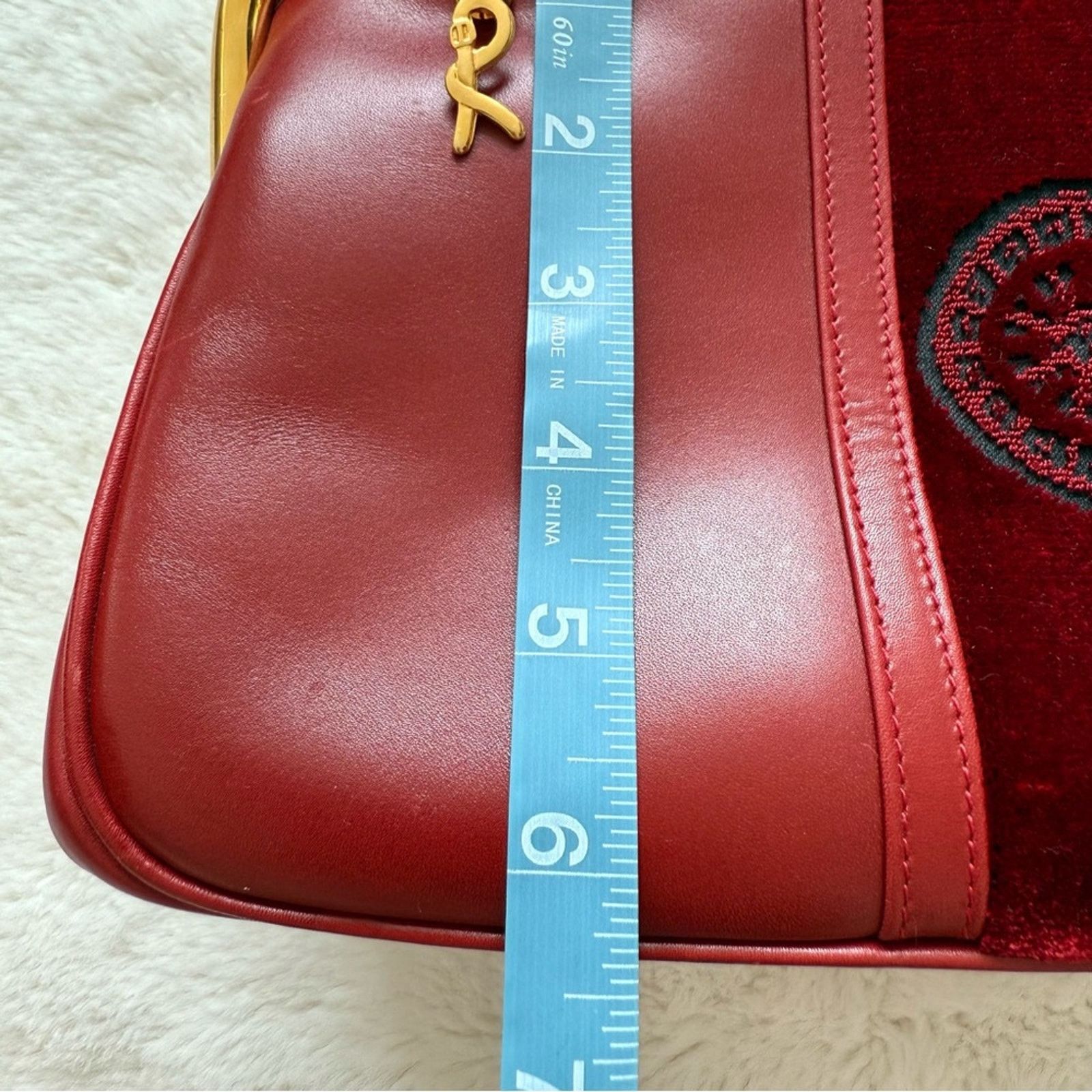 Roberta di Camerino Roberta di Camerino Leather Velvet Trimmed Handle Bag Size ONE SIZE - 5 Thumbnail