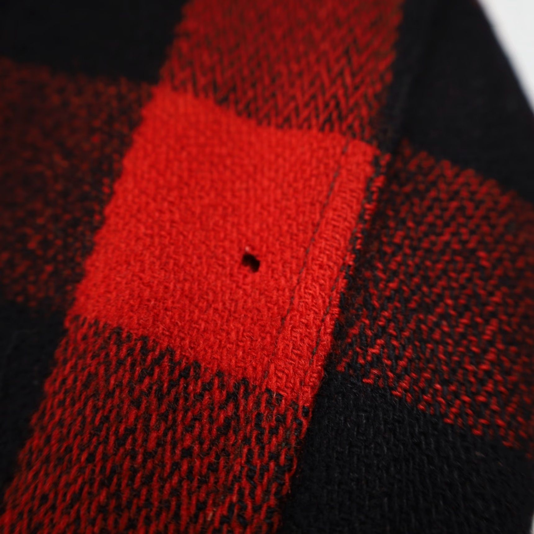 VINTAGE Woolrich Wool Shirt Jac Buffalo Plaid Mens M Red 40s/50s Talon Zipper 8/10