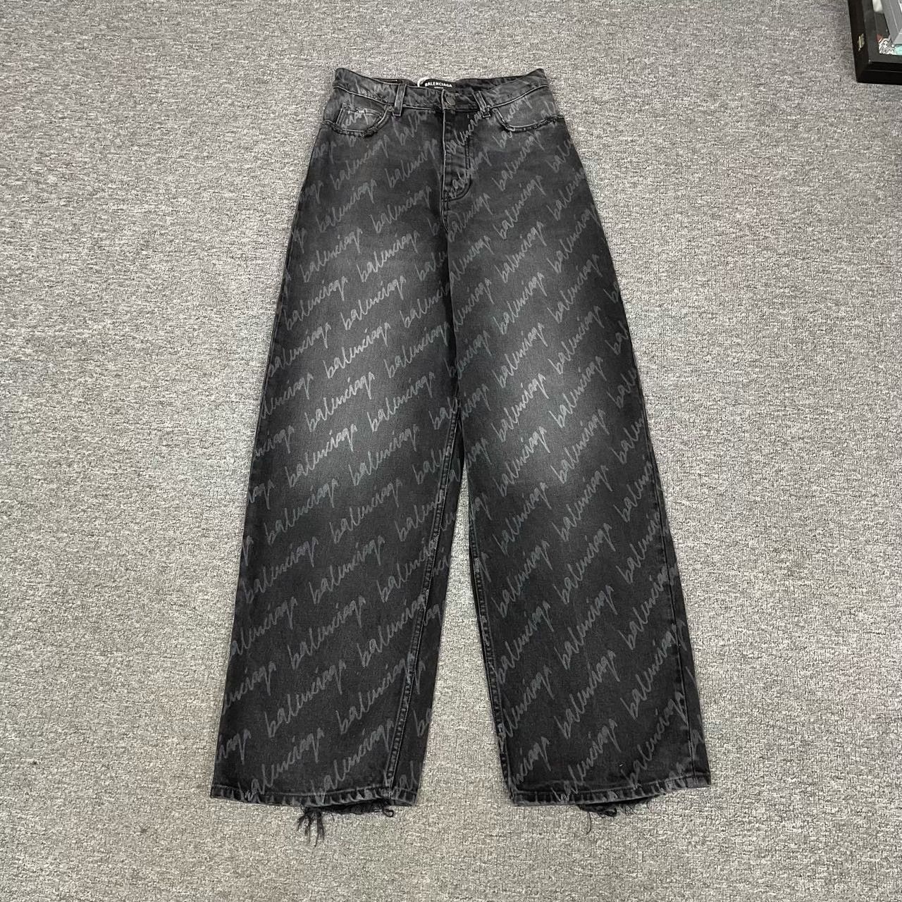Balenciaga Balenciaga Gray Graffiti Washed Jeans Size 22" - 1 Thumbnail