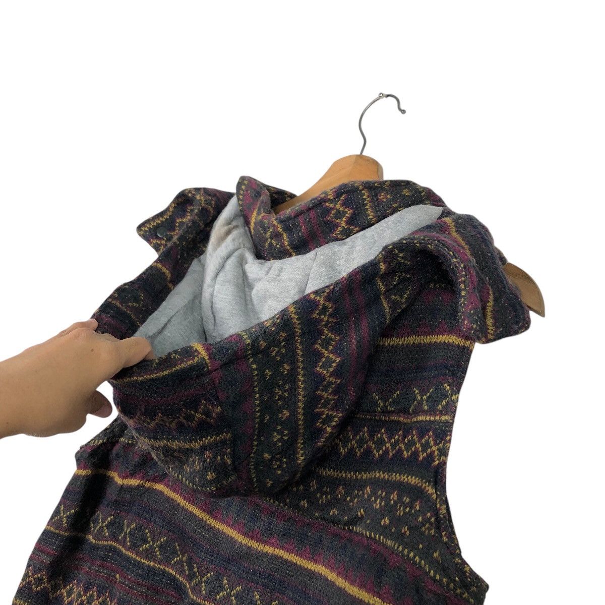 45rpm 📌Vintage Wool Vest Jacket Hoodie Create Barefoot Striped Size US M / EU 48-50 / 2 - 11 Thumbnail