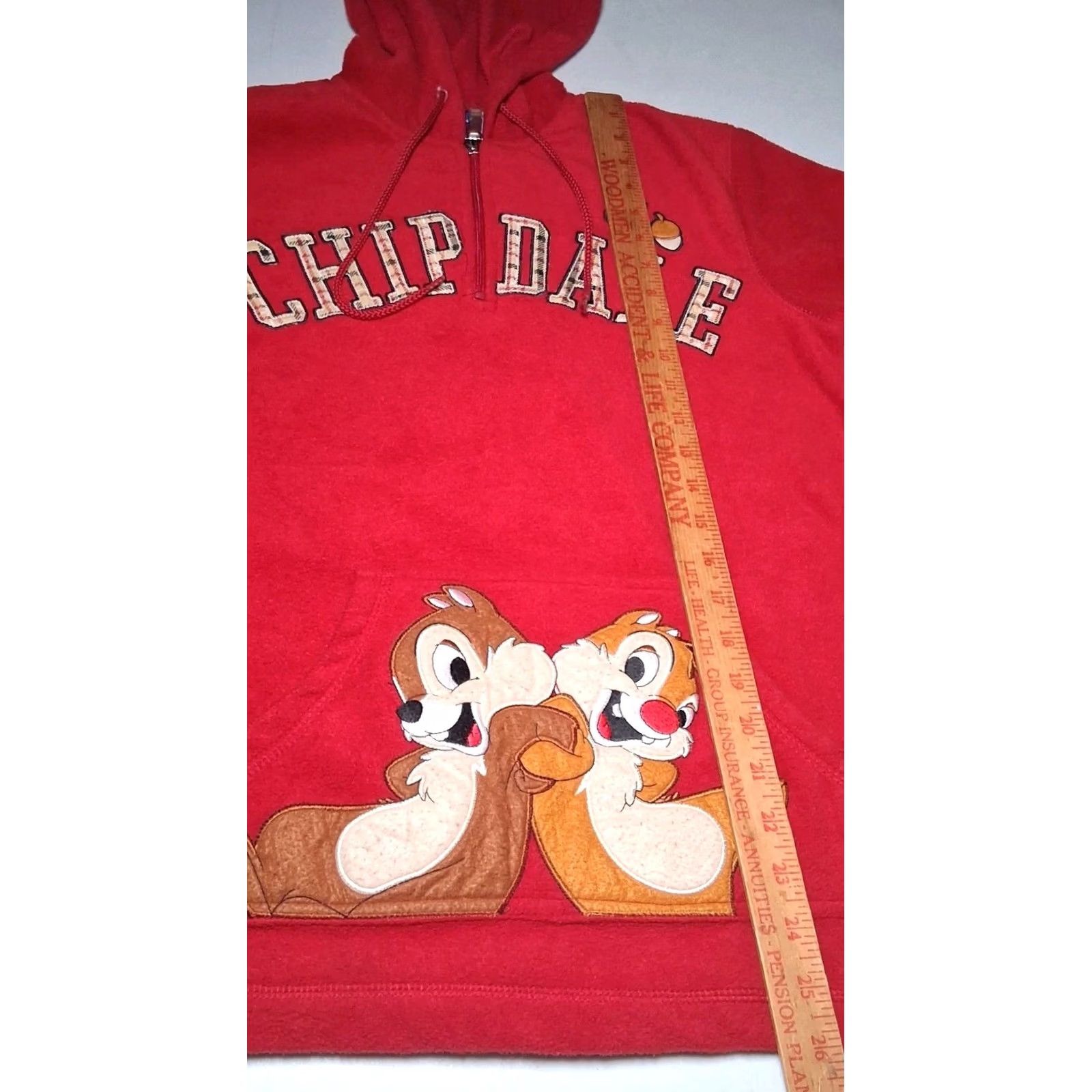 Vintage VINTAGE Disney Chip N Dale Fleece Hooded Sweatshirt Small Red Character Hoodie Women S Hoodie Size S / US 4 / IT 40 - 5 Thumbnail