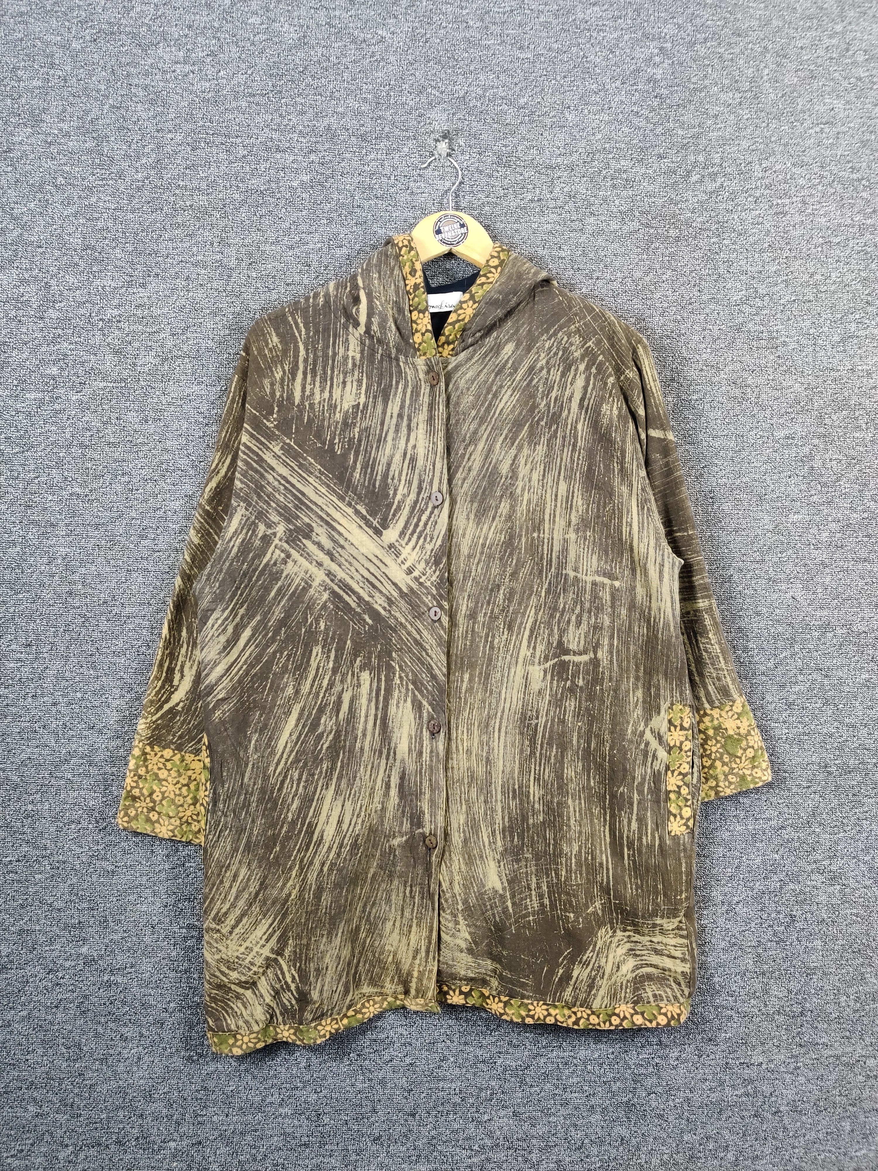 Monalisa Abstract Art Floral Accents Hoodie Jacket