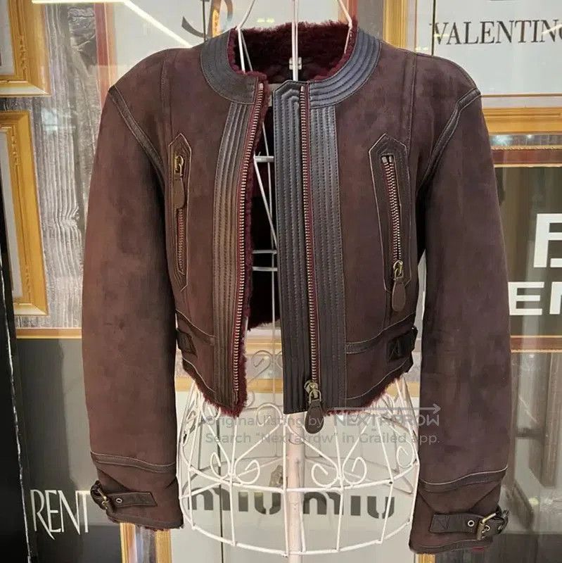 Burberry Burberry Red Round Neck Women's Jacket. Size L / US 10 / IT 46 - 9 Thumbnail