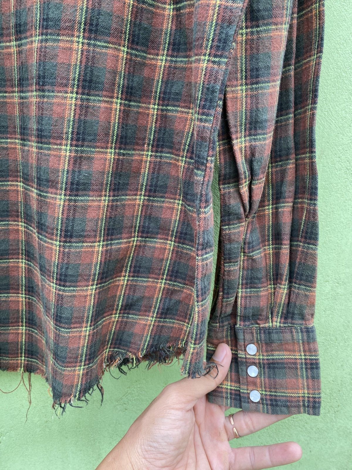 Japanese Brand Gdc Free!! Oldschool Plaid Flannel Shirt Distressed Finish Size US M / EU 48-50 / 2 - 13 Thumbnail