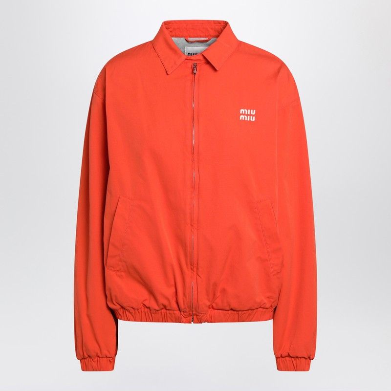 Miu Miu Miu Miu Orange Cotton Blouson With Logo Size XS / US 0-2 / IT 36-38 - 1 Thumbnail