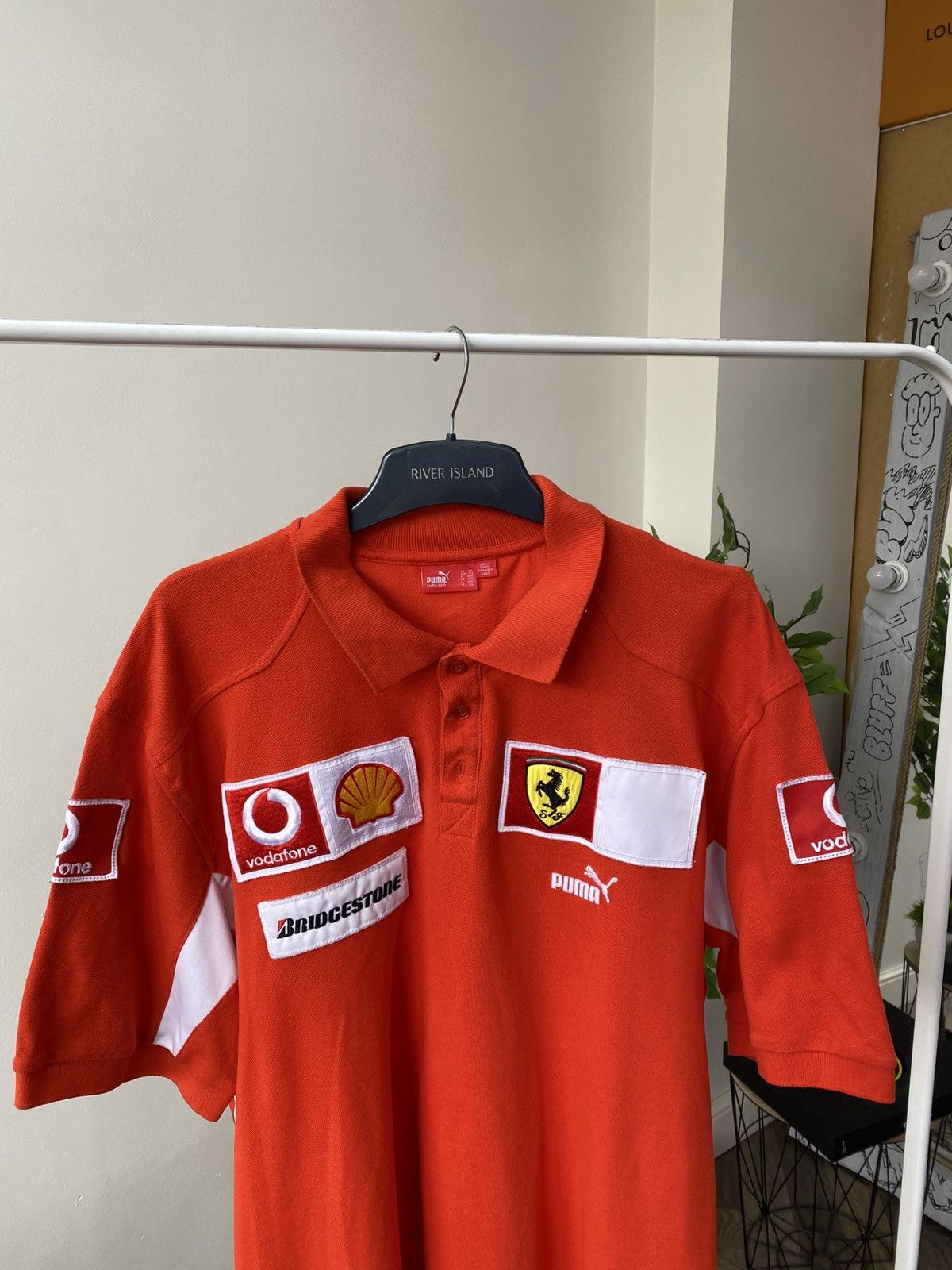 Ferrari × Puma × Vintage Vintage 90s Puma Ferrari Vodafone Michael Schumacher F1 Polo Size US XXL / EU 58 / 5 - 7 Thumbnail