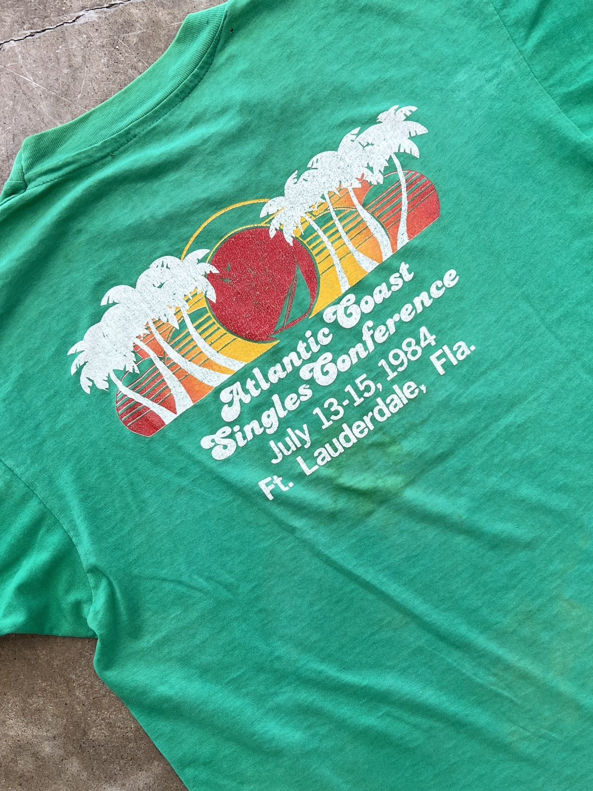 Vintage Vintage Single Stitch Atlantic 1994 Palm Tree Tee Small Size US S / EU 44-46 / 1 - 1 Thumbnail