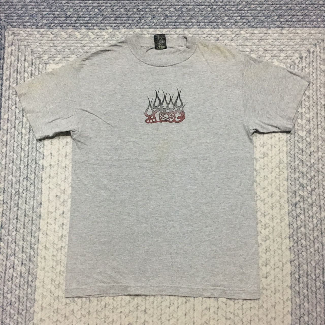 image of Skategang x Vintage Distressed Vintage Y2K Lost Skateboarding Tees in Grey, Men's (Size Medium)