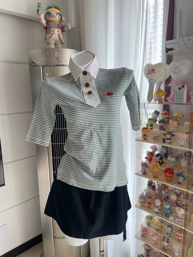 Vivienne Westwood Vivienne Westwood size1 Green striped shirt in short sleeve Size S / US 4 / IT 40 - 1 Thumbnail