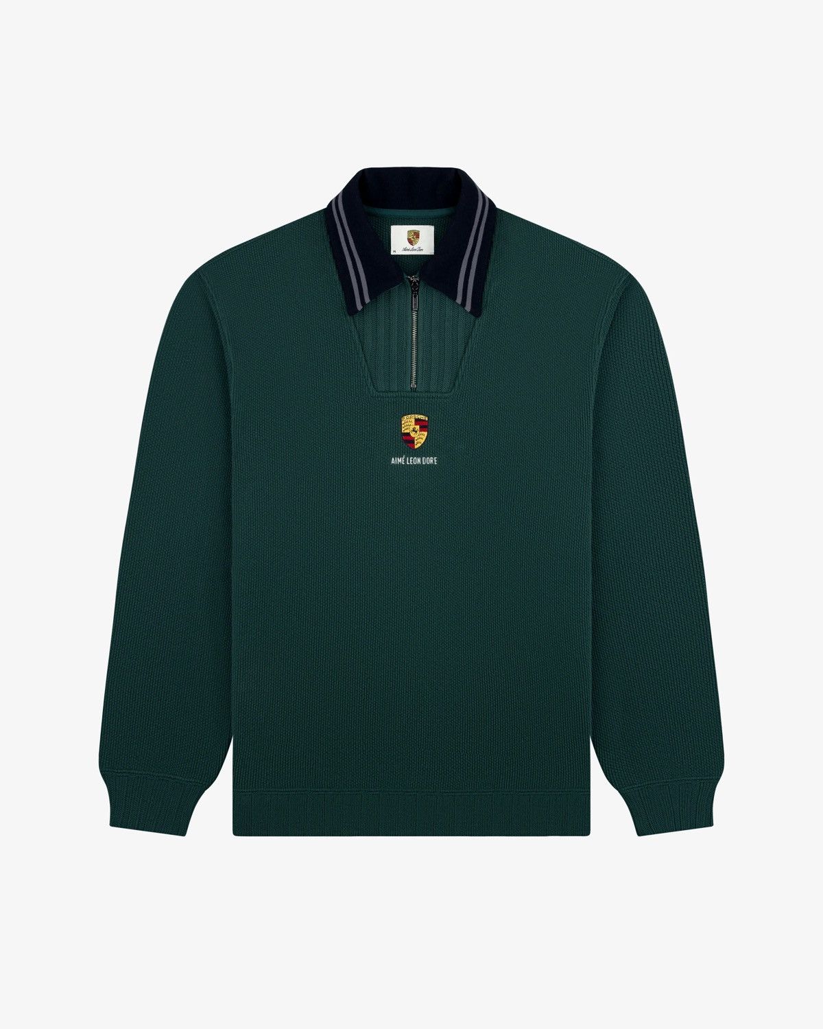 aime leon dore Porsche Jacquard Collar Quarter Zip Pullover