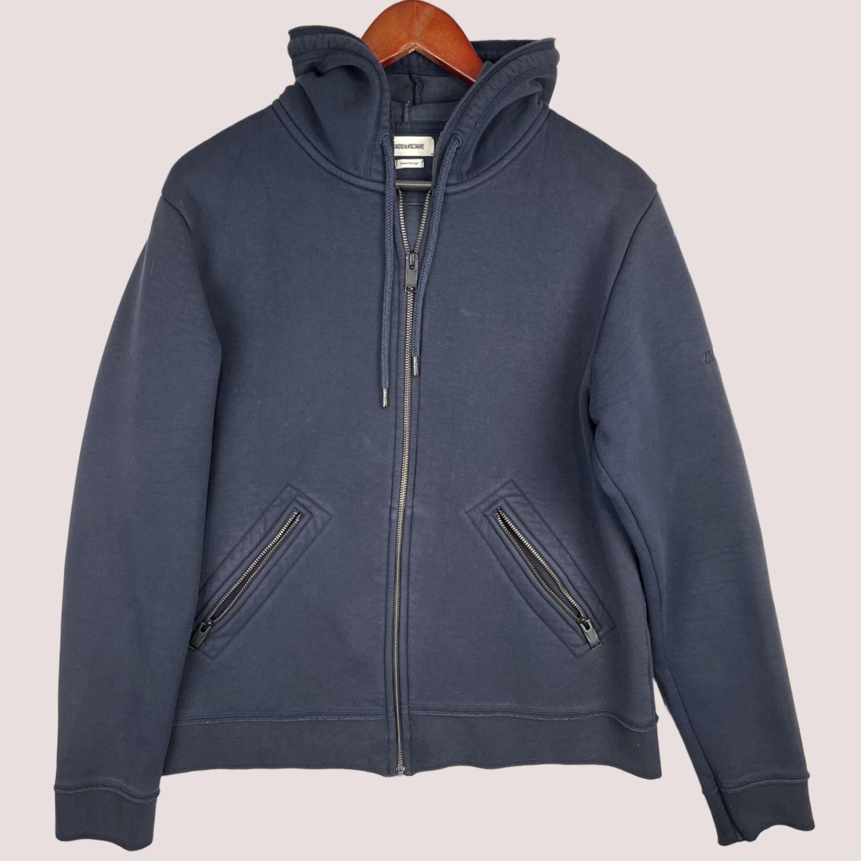 Zadig & Voltaire Zadig & Voltaire Hoodie Womens Large Navy Blue Full Zip Sweater Long Sleeve Size L / US 10 / IT 46 - 1 Thumbnail