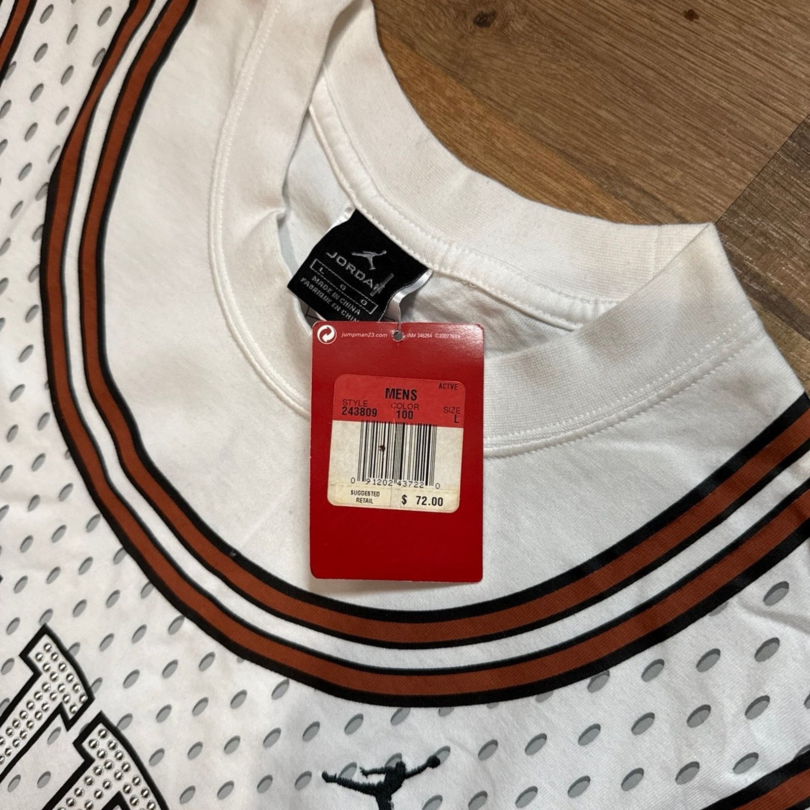 Jordan Brand 2007 Air Jordan Studded Jersey Short Sleeve Shirt Size US L / EU 52-54 / 3 - 7 Thumbnail