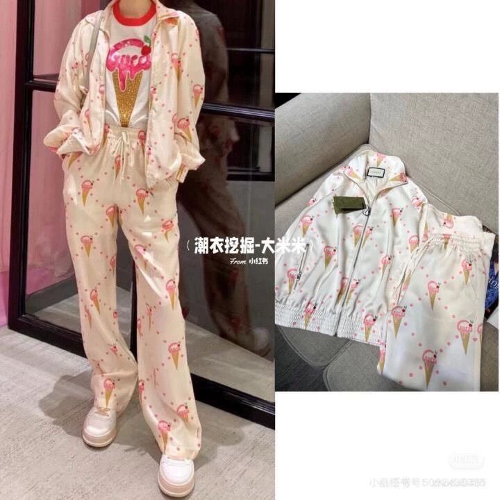 Gucci Gucci Size M Full-print ice cream pattern silk trousers 250 Size 42" / US 20 - 4 Thumbnail