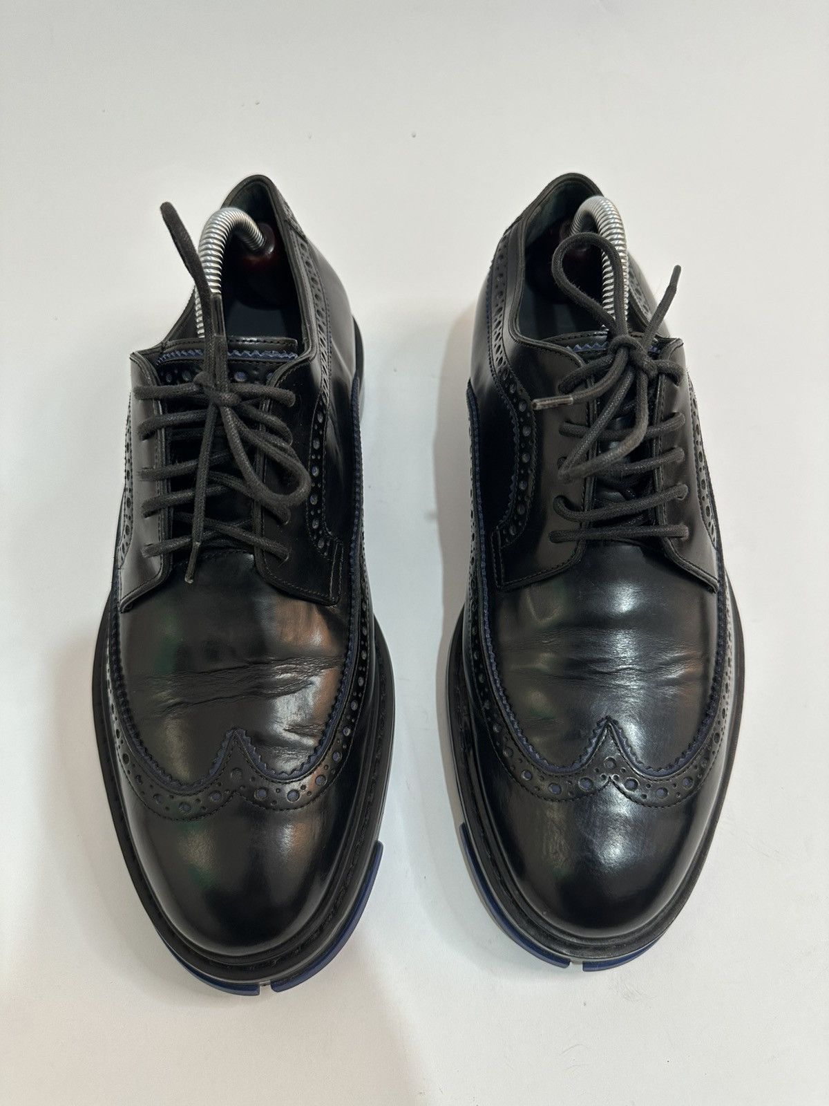 Dior Dior Black/Navy Blue Patent Leather Brogue Oxford Size 41 EU Size US 8 / EU 41 - 2 Thumbnail