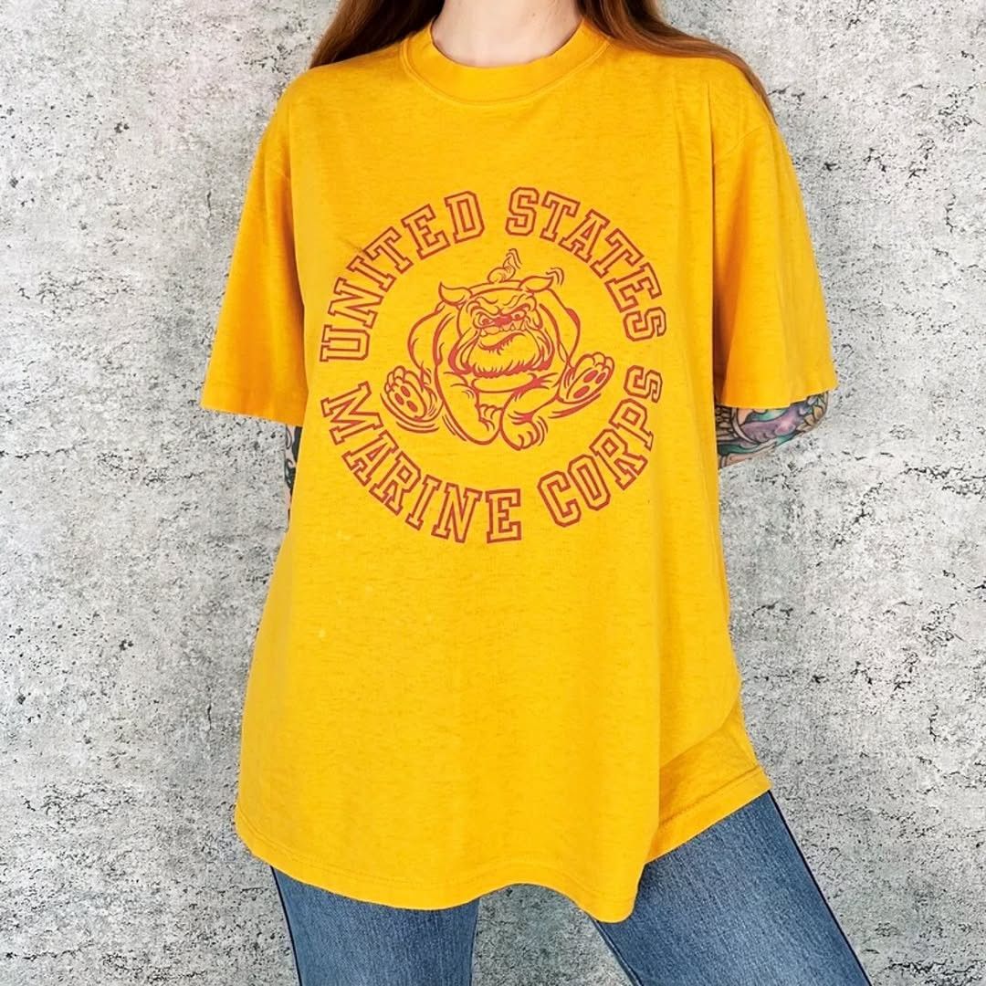 Vintage 80's Vintage United State Marine Cops USMC Bulldog Soft Thin Size US M / EU 48-50 / 2 - 7 Thumbnail