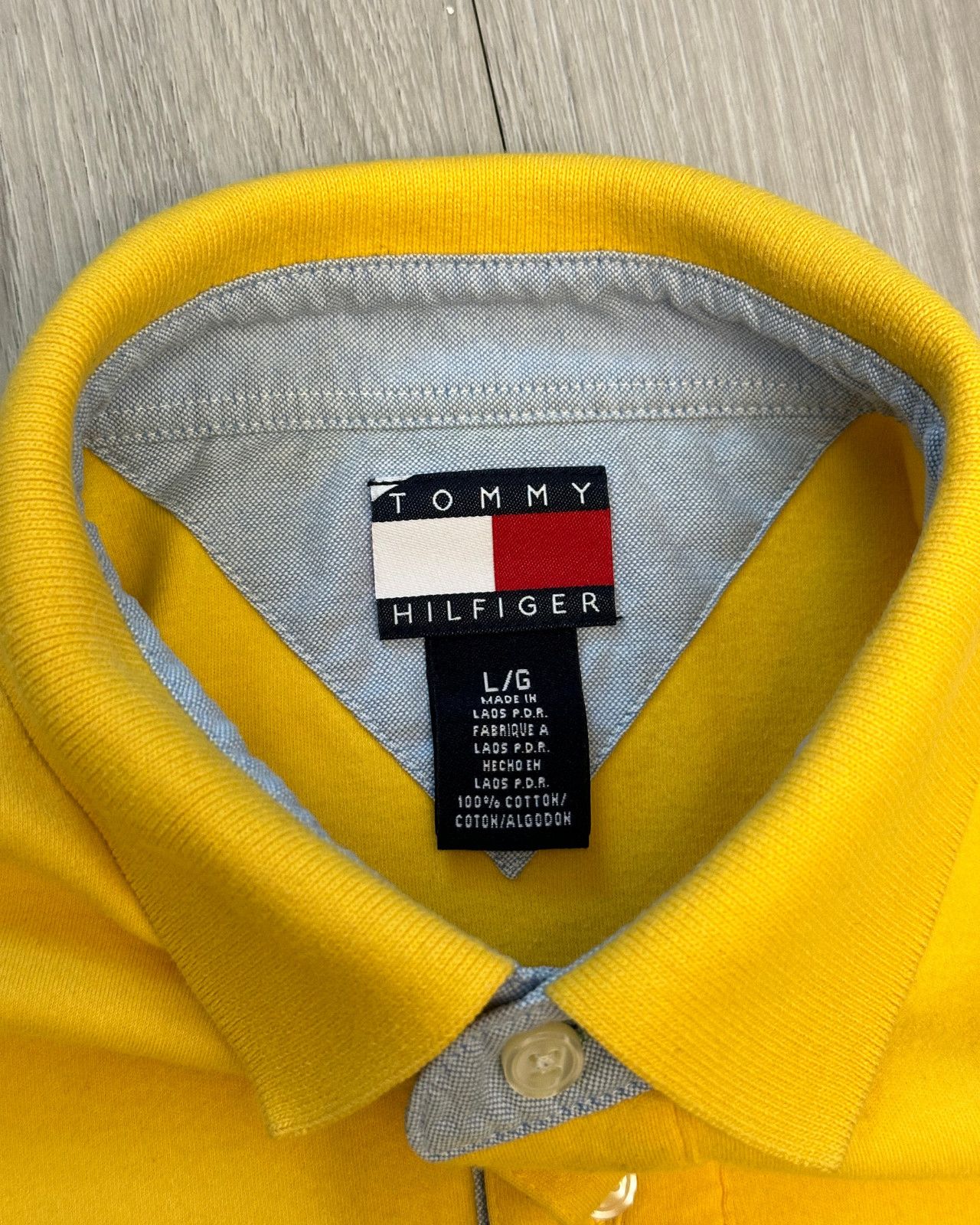 Tommy Hilfiger Vintage Tommy Hilfiger Men's Yellow Polo T-Shirt Size Large Size US L / EU 52-54 / 3 - 5 Thumbnail