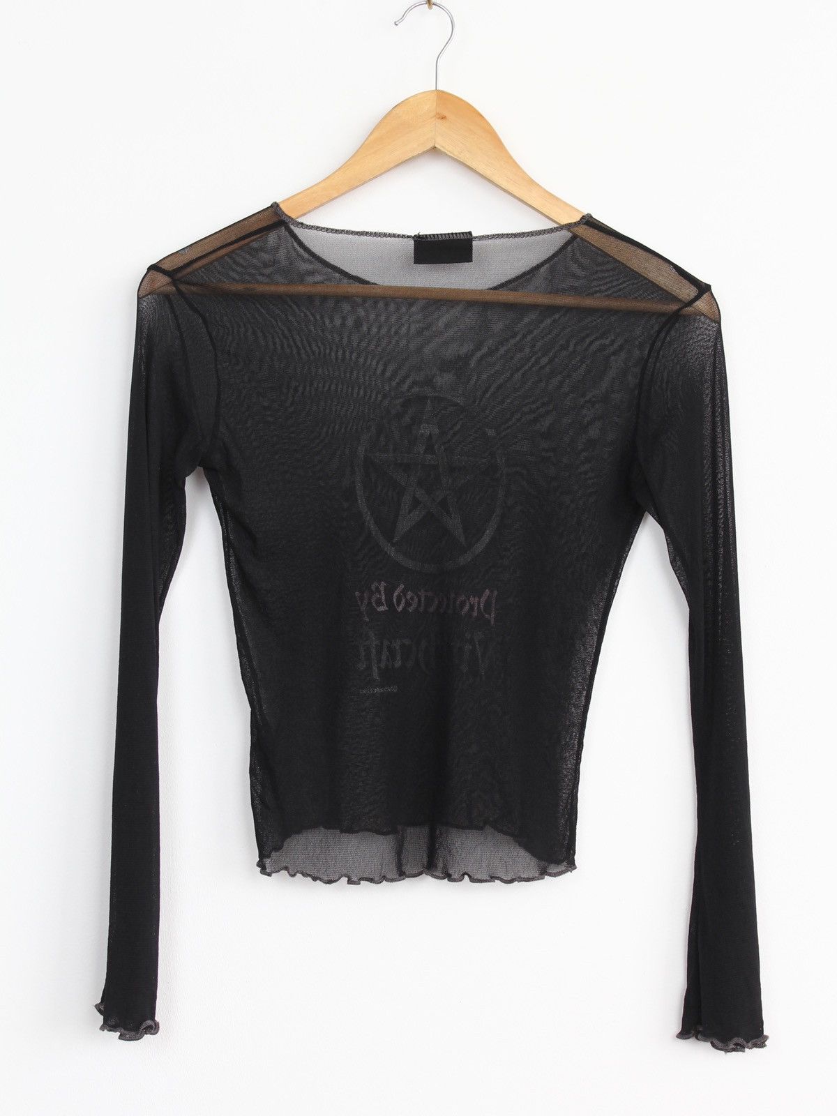 Band Tees × Japanese Brand × Vintage 2002 Protected By Witchcraft Vintage Pentagram Mesh Top Size ONE SIZE - 5 Thumbnail