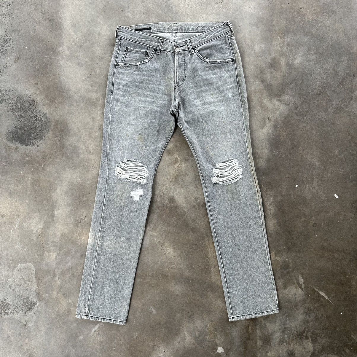 Japanese Brand × Jean × Vintage Vintage Japanese Faded Black Distressed Denim Jean Pant Size US 32 / EU 48 - 1 Thumbnail