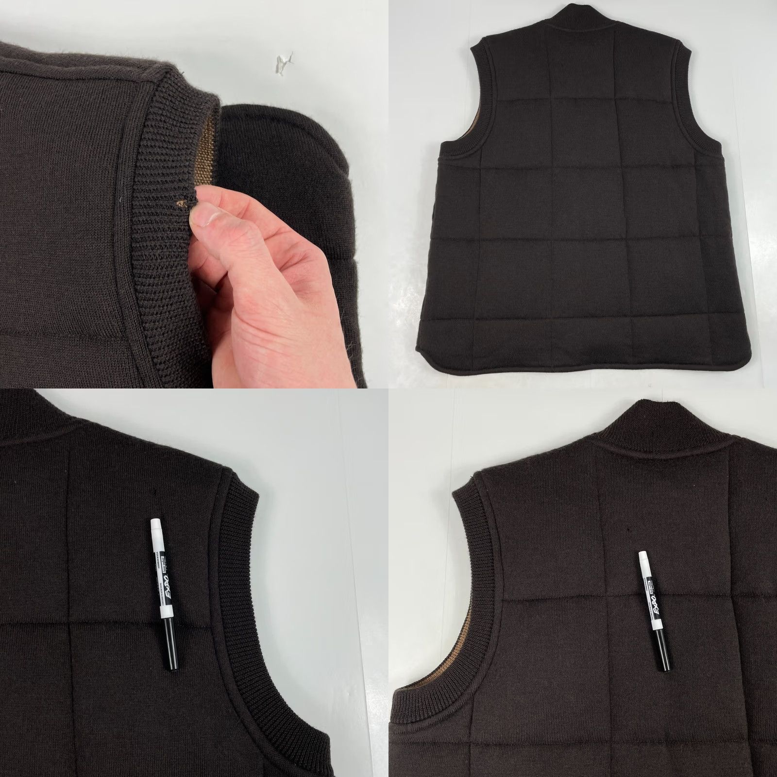 Jos. A. Bank Jos A Bank Vest Mens Large Brown Merino Wool Reversible Full Zip Quilted Golfing Vest Size US L / EU 52-54 / 3 - 8 Thumbnail