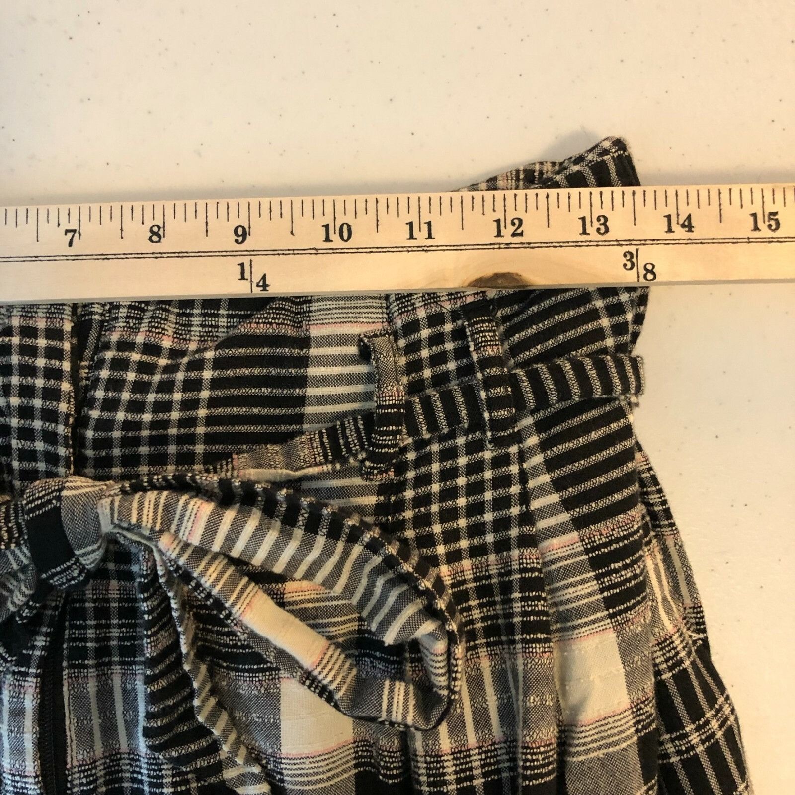 Anthropologie ett:twa Anthropologie Womens Crop Pants Wide Leg Plaid Tie W Size 27" / US 4 / IT 40 - 6 Thumbnail