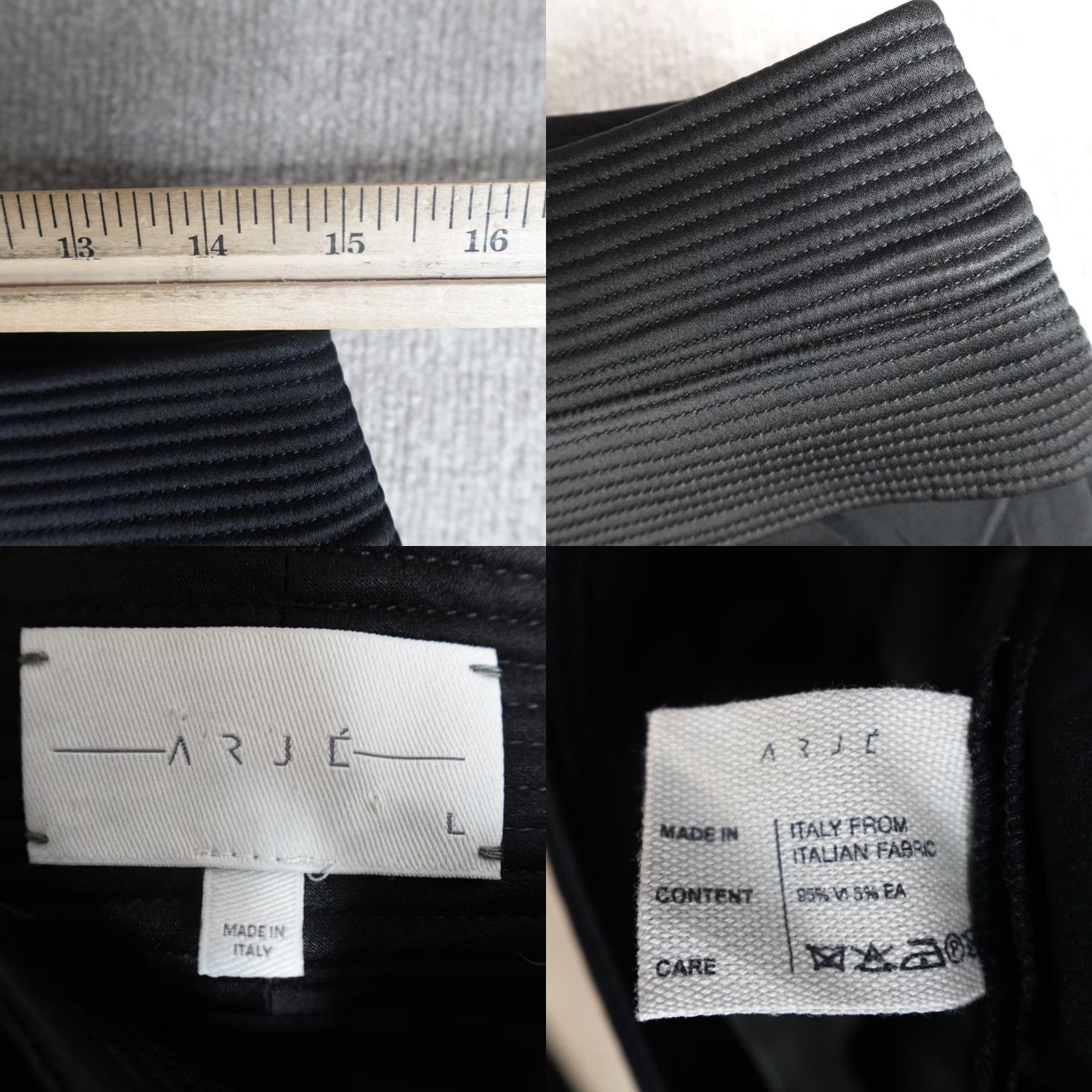 Vintage Arje Womens Pants Large Black Wide-Leg Cumberband Made in Italy Size 36" / US 14 / IT 50 - 8 Thumbnail