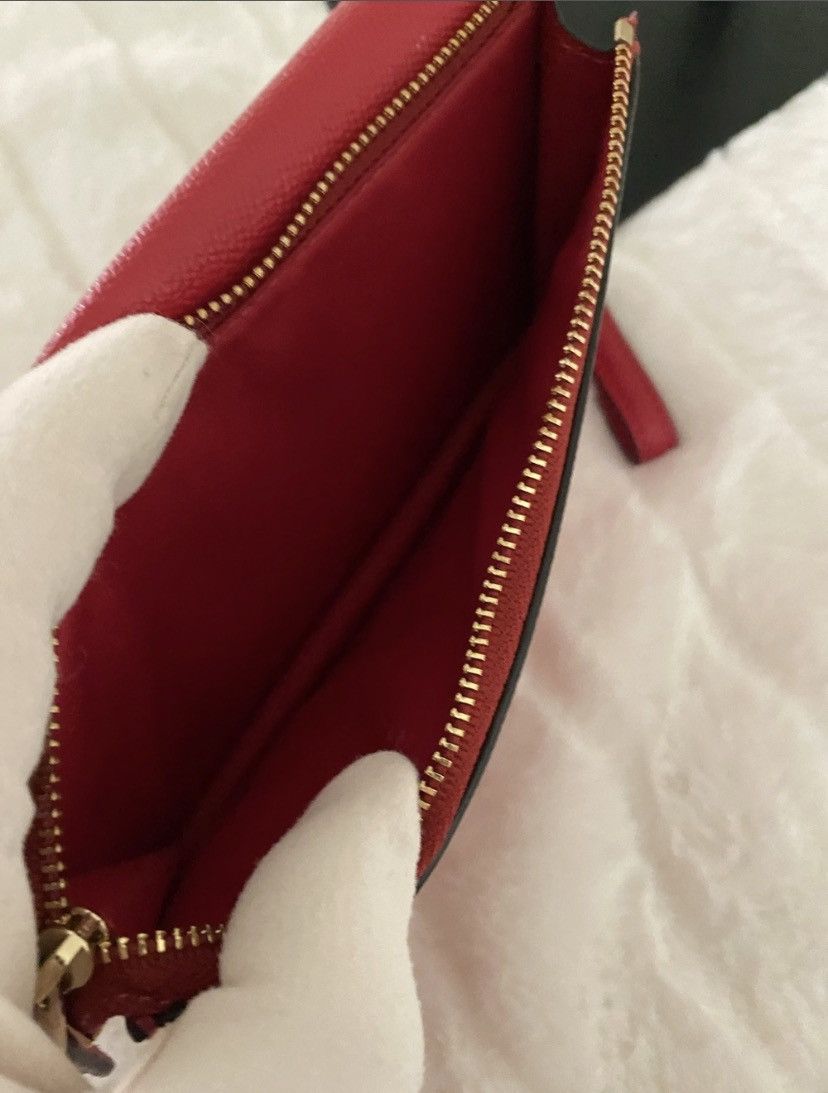 Coach Coach Crossgrain Leather Foldover Wristlet/Wallet in Red Size ONE SIZE - 15 Thumbnail