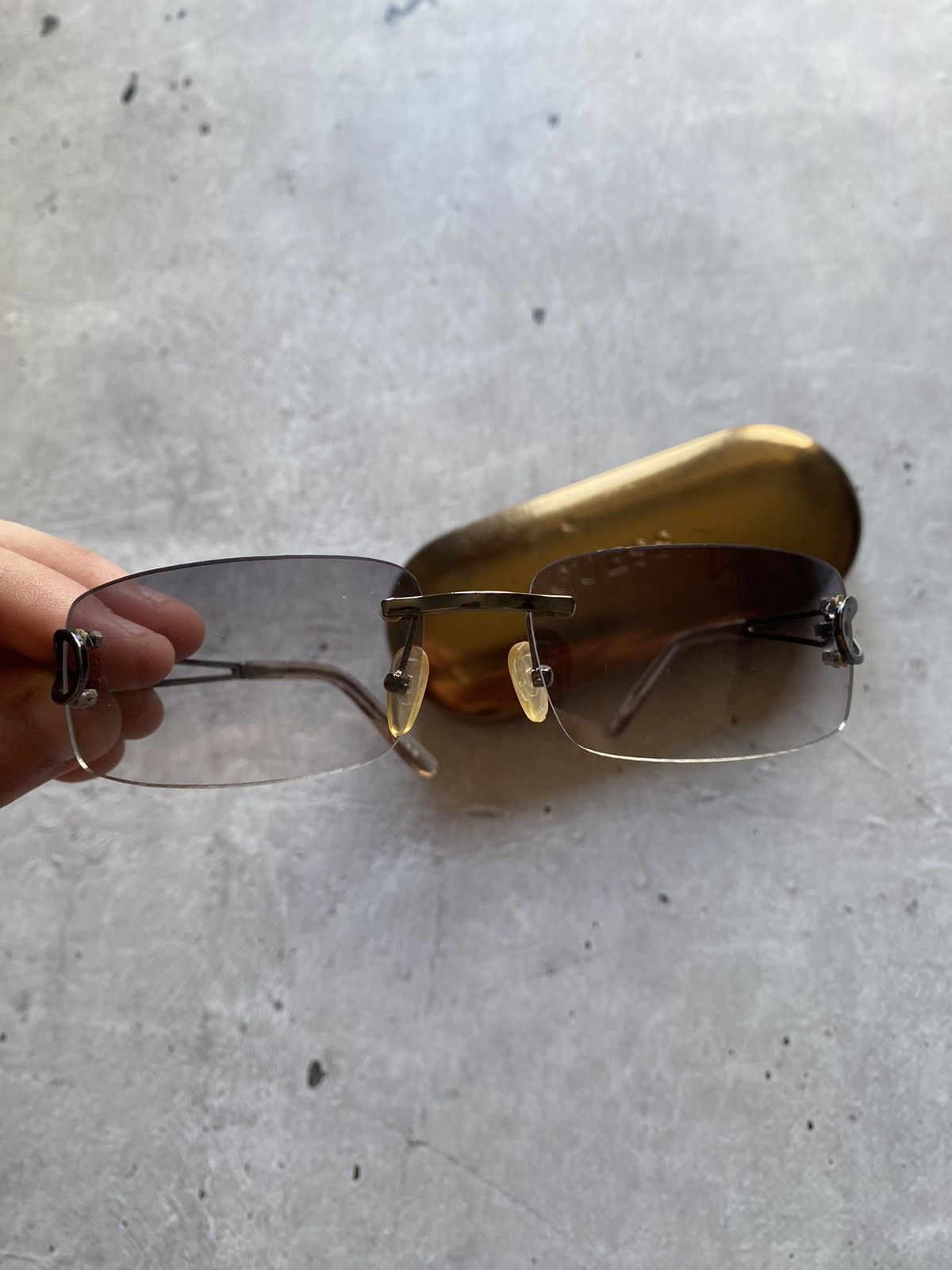 Guess × Vintage Vintage Guess Sunglasses Gold Italy H-5271 GU AS166L 5.10 Size ONE SIZE - 2 Thumbnail