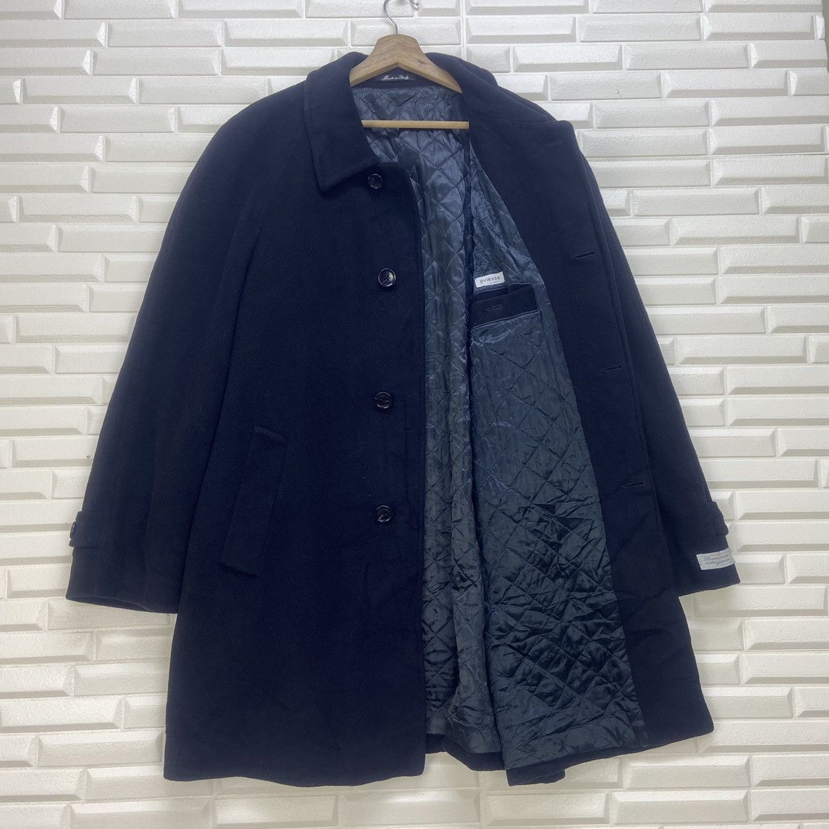 Vintage Lavorazione Artigianale Oviesse Virgin Cashmere Overcoat Size US M / EU 48-50 / 2 - 1 Thumbnail