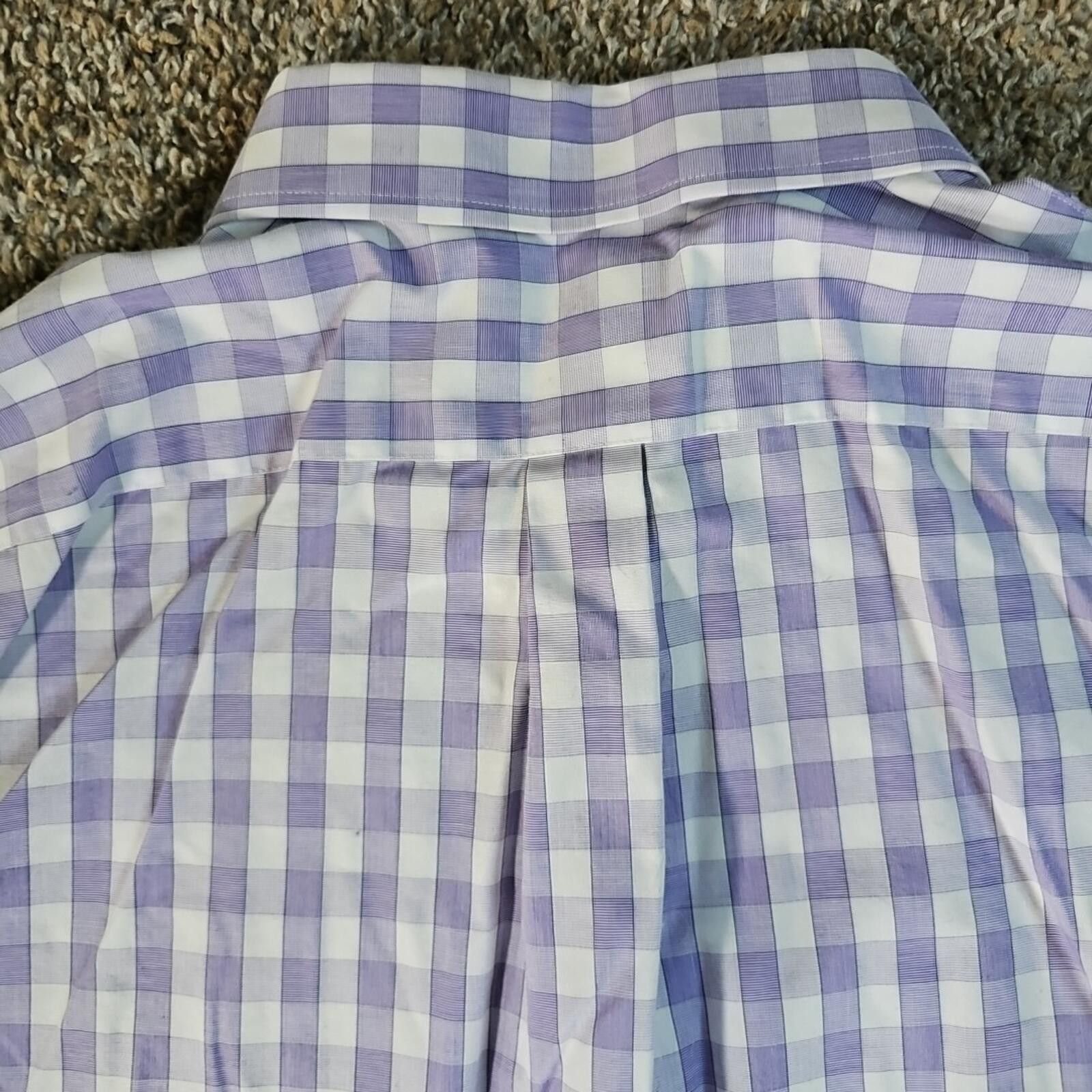 Nordstrom Nordstrom Rack Dress Shirt Purple Checker 16½ 34-35 Trim Fit Size 38R - 8 Thumbnail