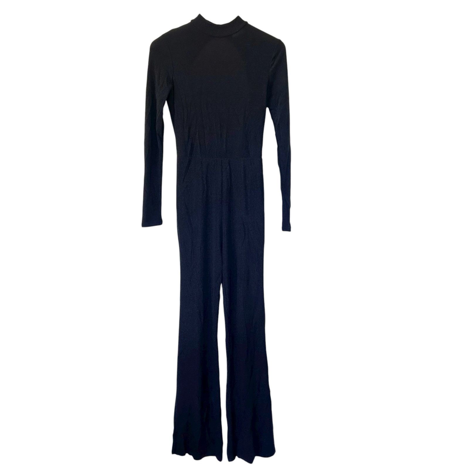 superdown Superdown Black Sparkly Long Sleeve Flare Jumpsuit Sz M Size 30" / US 8 / IT 44 - 1 Thumbnail