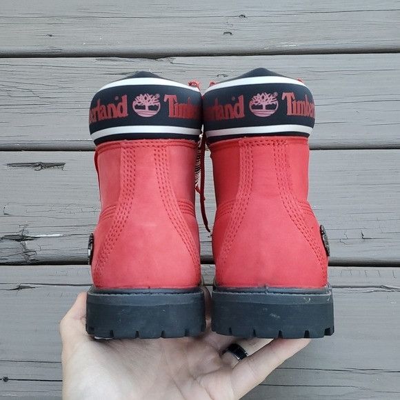 Timberland Timberland Premium 6" Red Nubuck Logo Spellout Limited Ed. Size US 8.5 / IT 38.5 - 4 Thumbnail