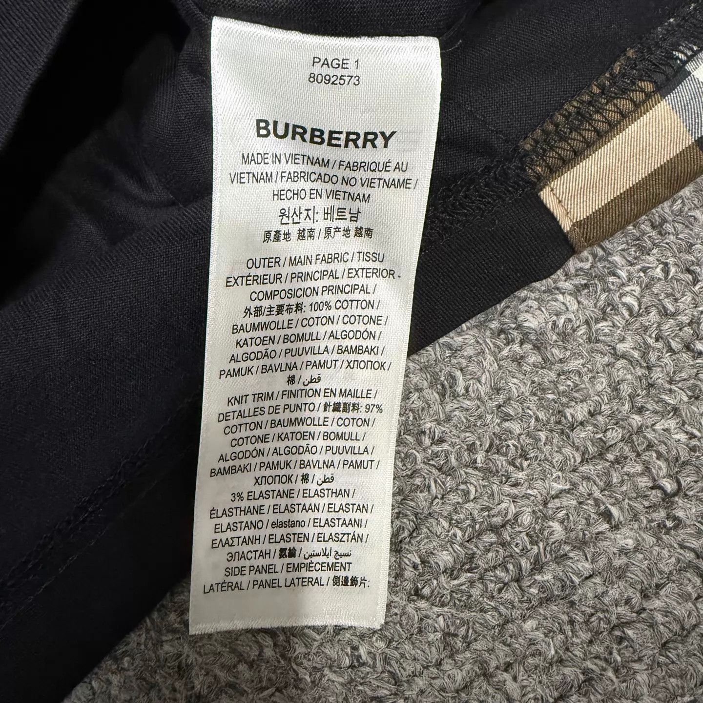 Burberry Burberry Black Check panels short sleeve M 99 New Size US M / EU 48-50 / 2 - 4 Thumbnail