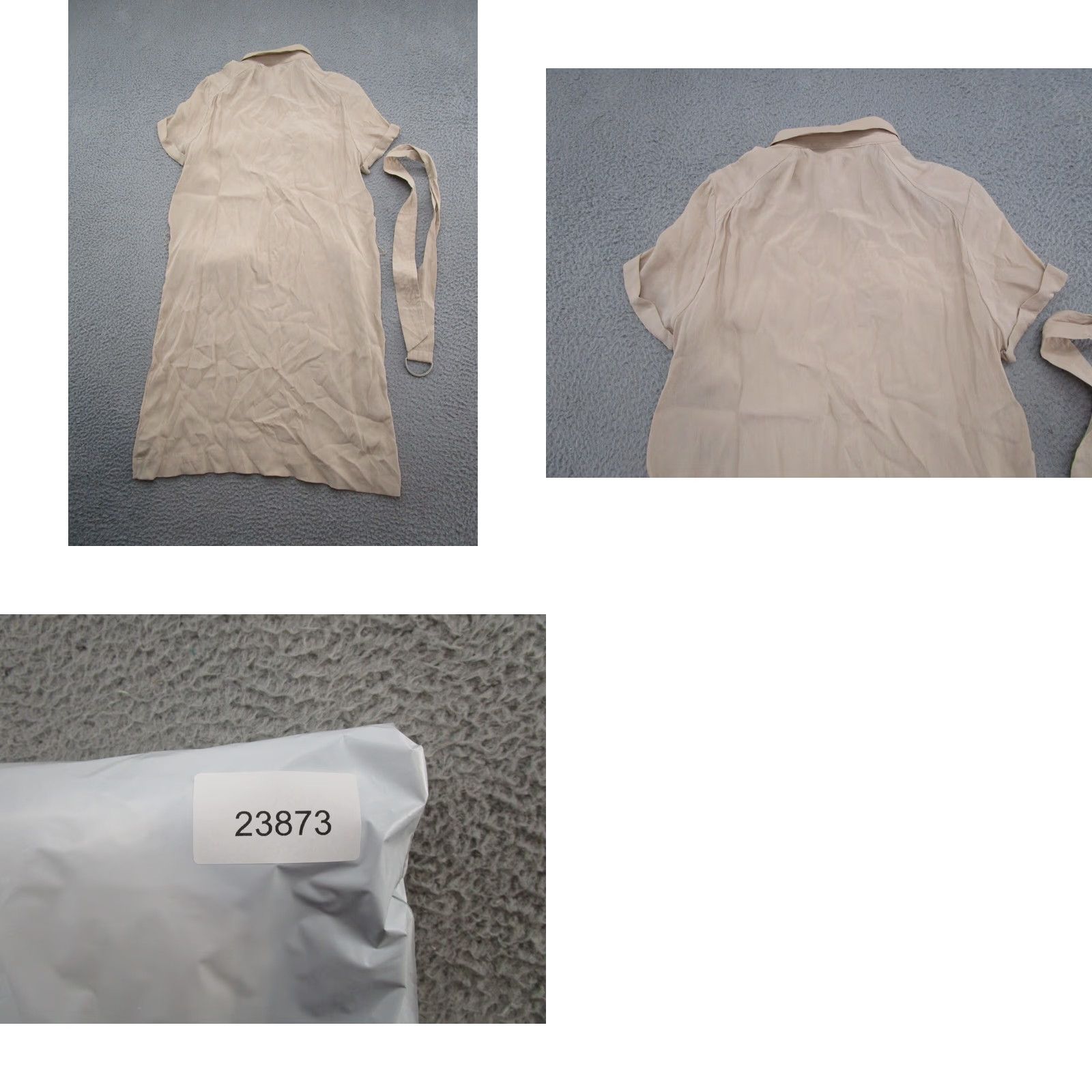 Vintage Love Tree Dress Belted Short Sleeve Shirt Beige M Womens Knee Length Rayon Buttoned Collared 1/4 Sleeve Vintage:No Size 32" / US 10 / IT 46 - 8 Thumbnail