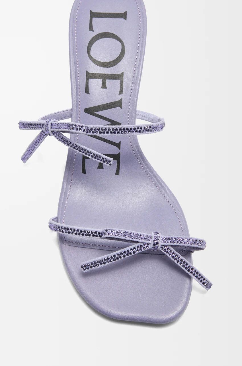 Loewe o1loc1c0525 Peal Sandal In Suede And Rhinestones in Purple Size US 10 / IT 40 - 4 Thumbnail