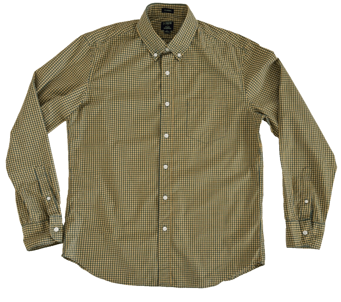 J.Crew J.Crew Flex Washed Button Men L Classic Fit Green Yellow Size US L / EU 52-54 / 3 - 1 Thumbnail
