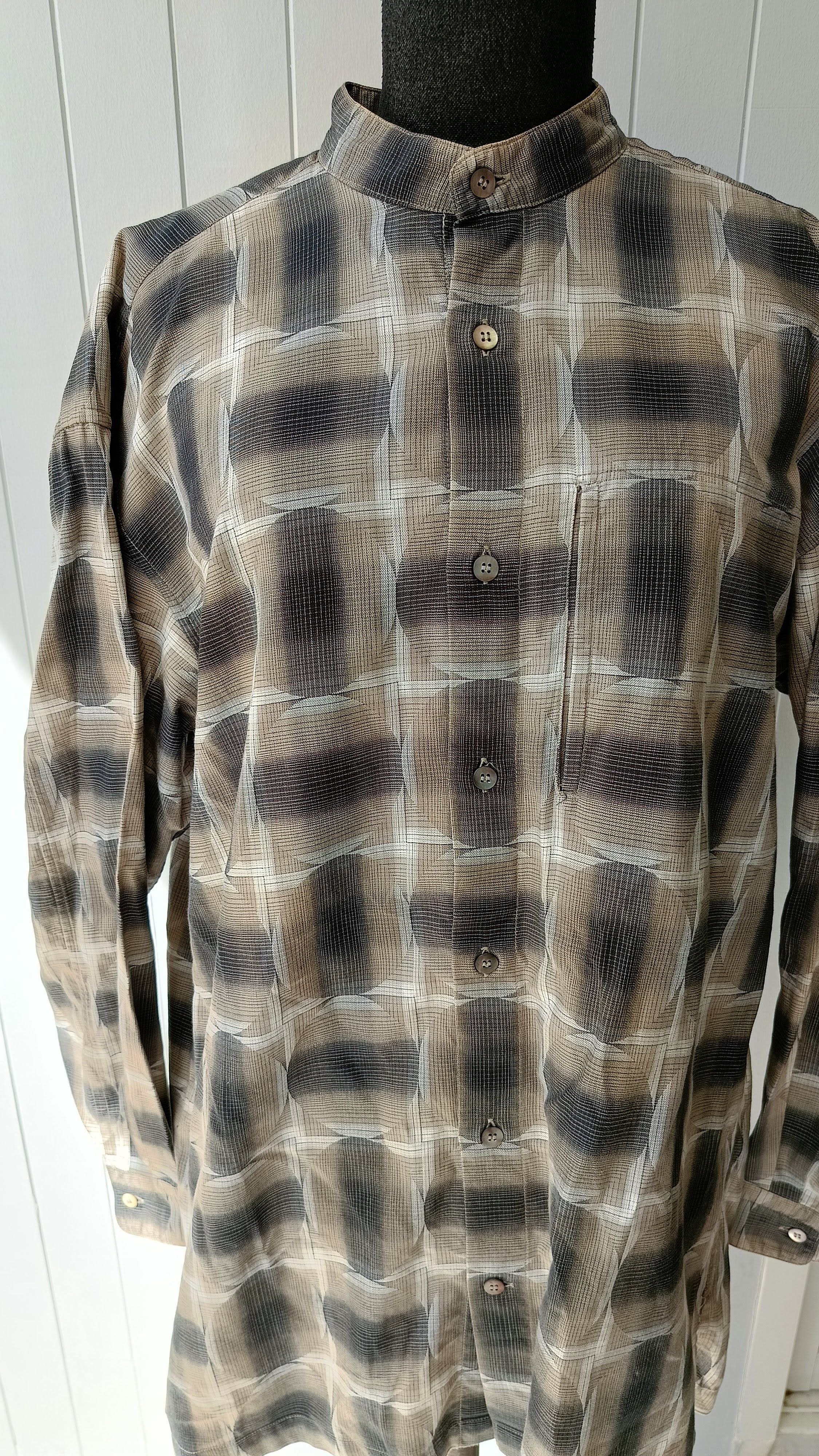 Issey Miyake Issey Miyake IM studio Japan geometric mandarin shirt VTG Size US M / EU 48-50 / 2 - 3 Thumbnail