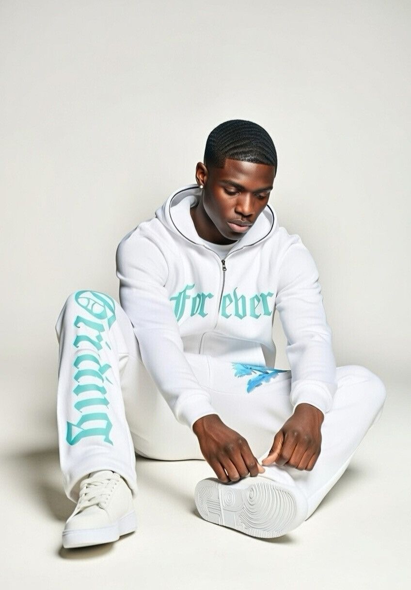 Other Teal Zip Hoodie and Stacked Pants Outfit - Forever Grinding Size US M / EU 48-50 / 2 - 4 Thumbnail